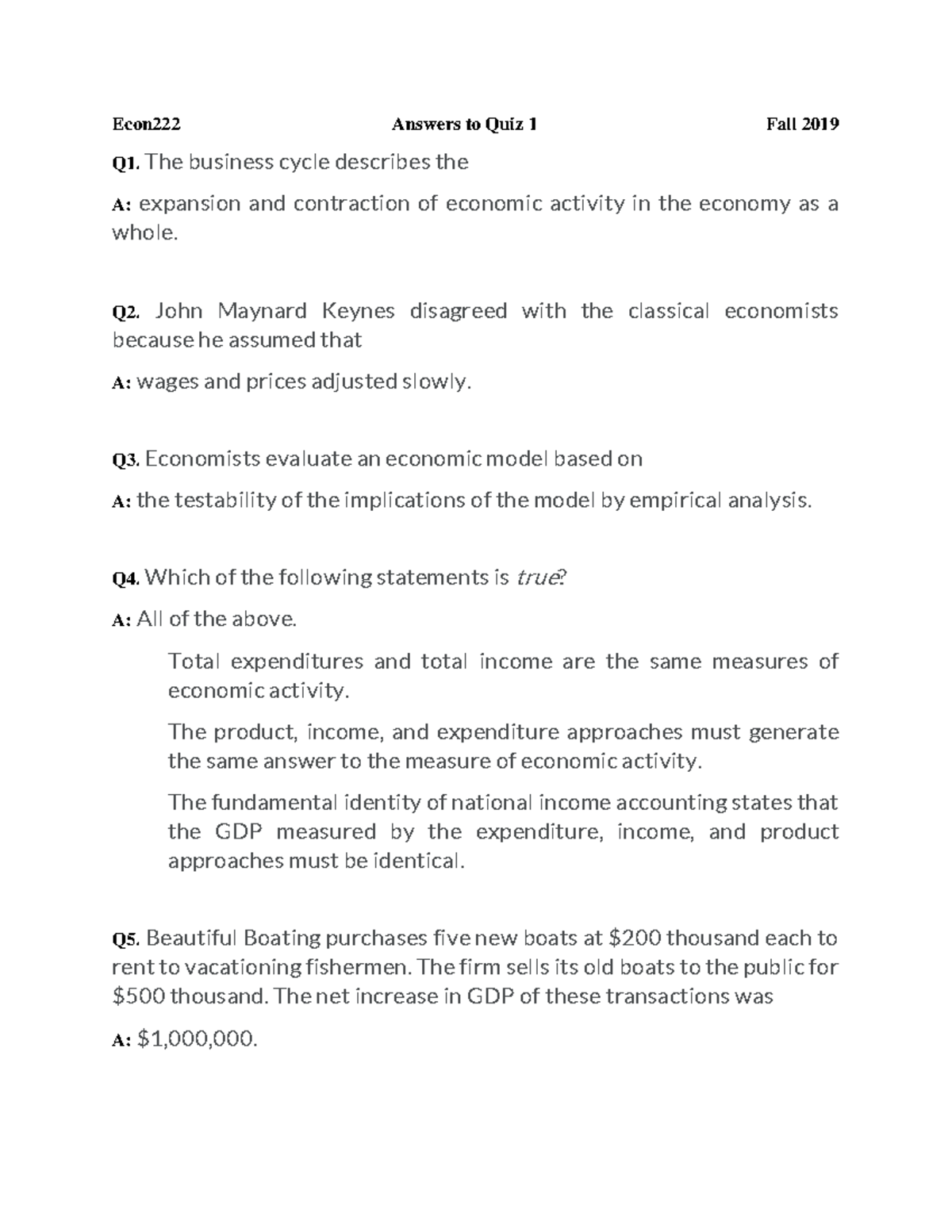 Econ222 Quiz 1 Solutions - Fall 2019 Review Notes - Studocu