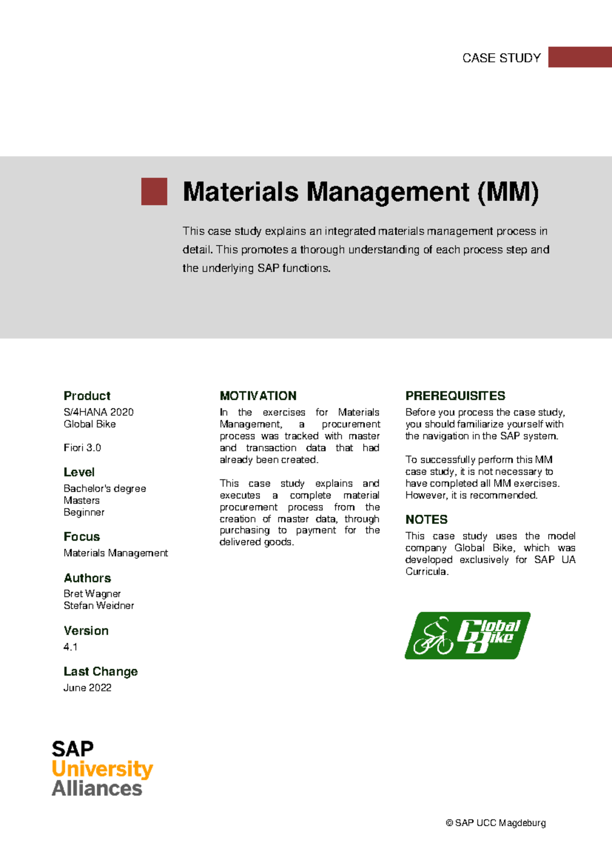 MM Case Study v4: Integrated Material Procurement Process - Studocu