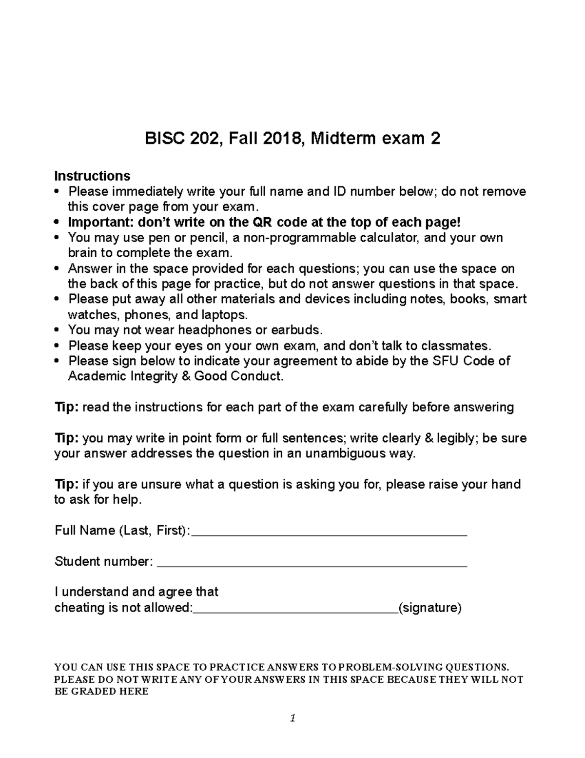 BISC 202 Midterm 2 Exam Answers, February 2018 Insights - Studocu