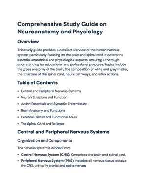 Brain Anatomy and Functions Overview (BIOL 101 - Lecture Notes ...