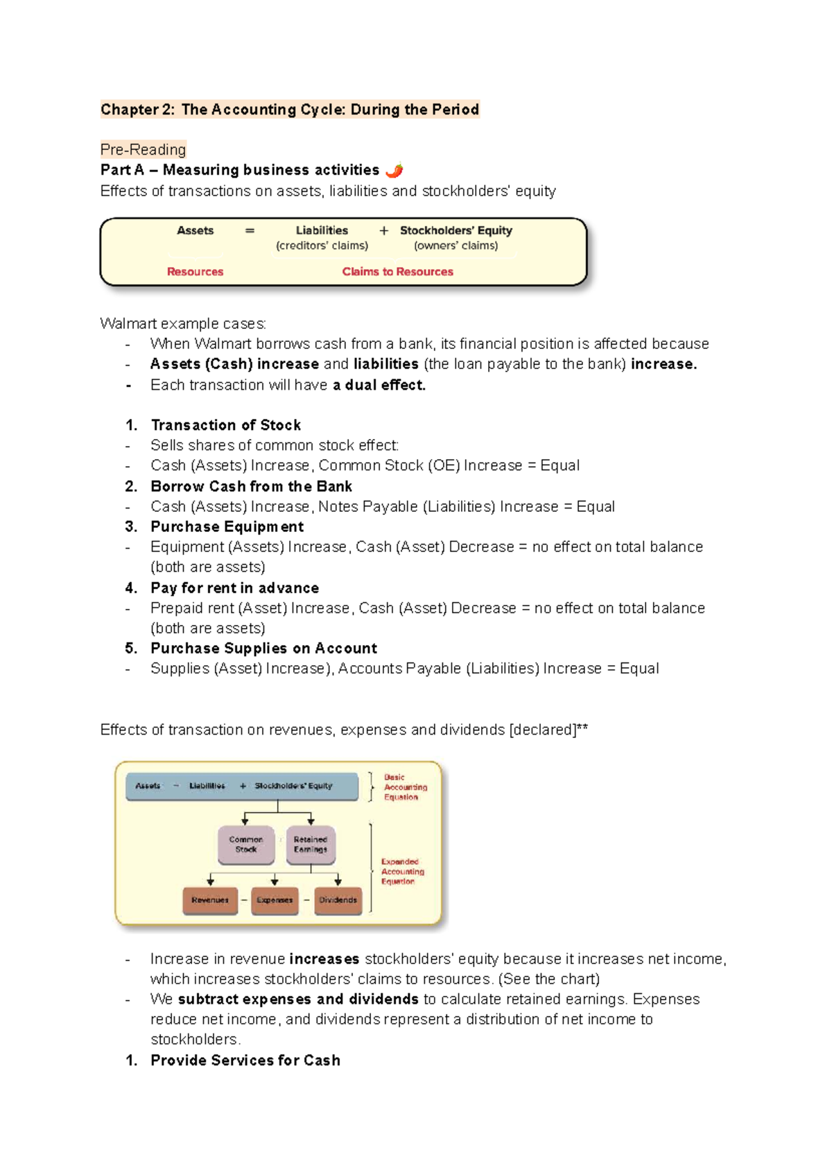 Chapter 2: The Accounting Cycle - Seminar 2 Notes (FIN 101) - Studocu