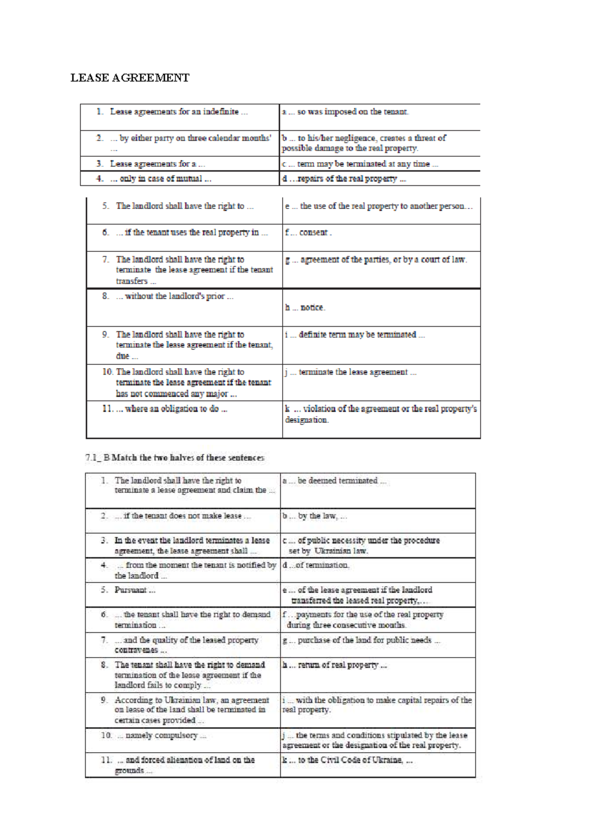 Lease Agreement Overview and Key Provisions - Studocu