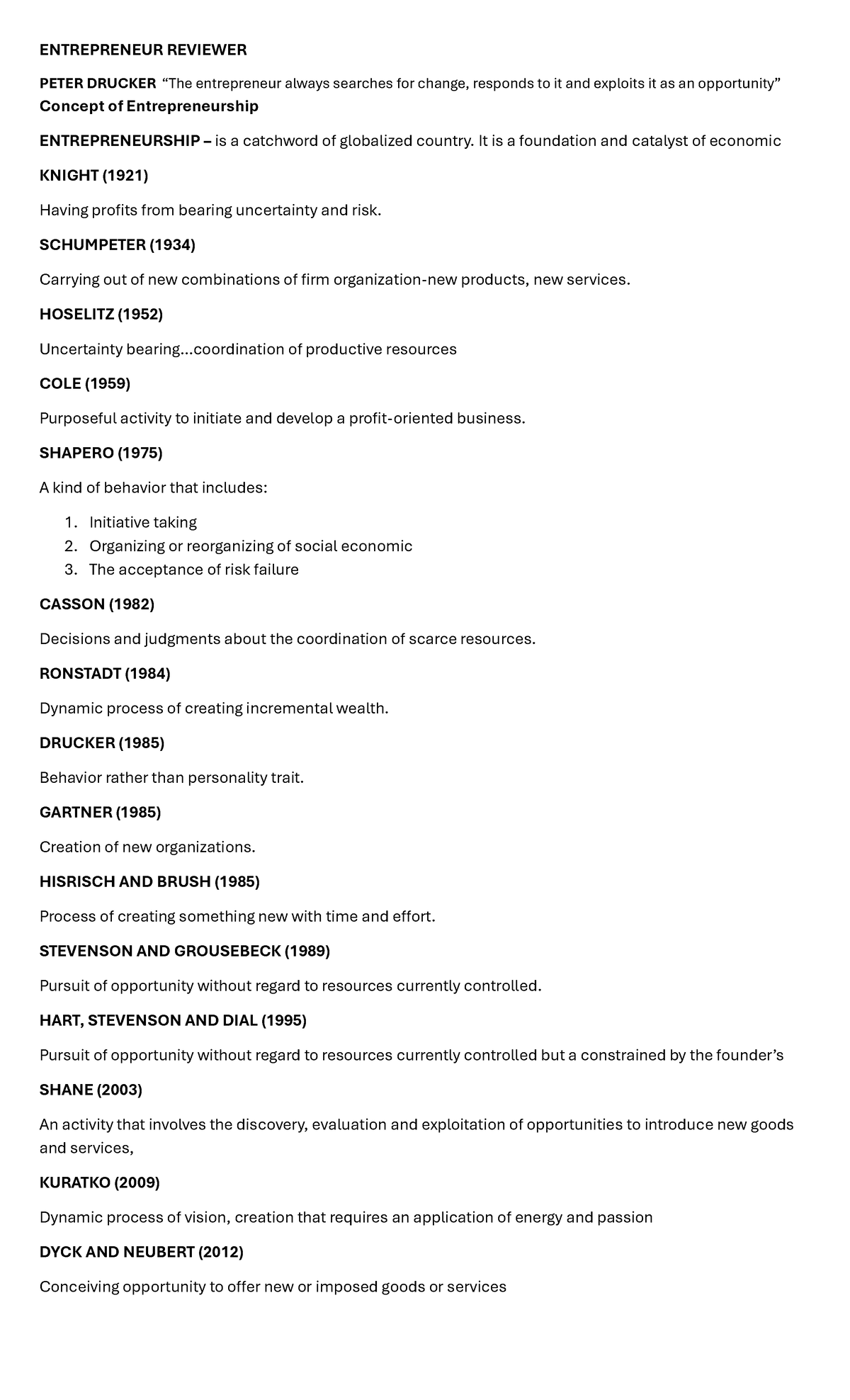 Entrep 101: Comprehensive Guide to Entrepreneurship Concepts - Studocu