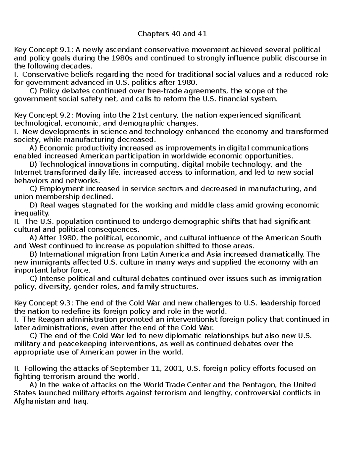 APUS Unit 9 Study Guide: Key Concepts from Chapters 40 & 41 - Studocu