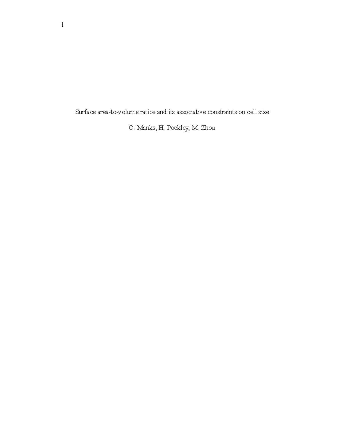 SA:V Ratio Lab Report: Analyzing Diffusion in Agar Cubes - Studocu
