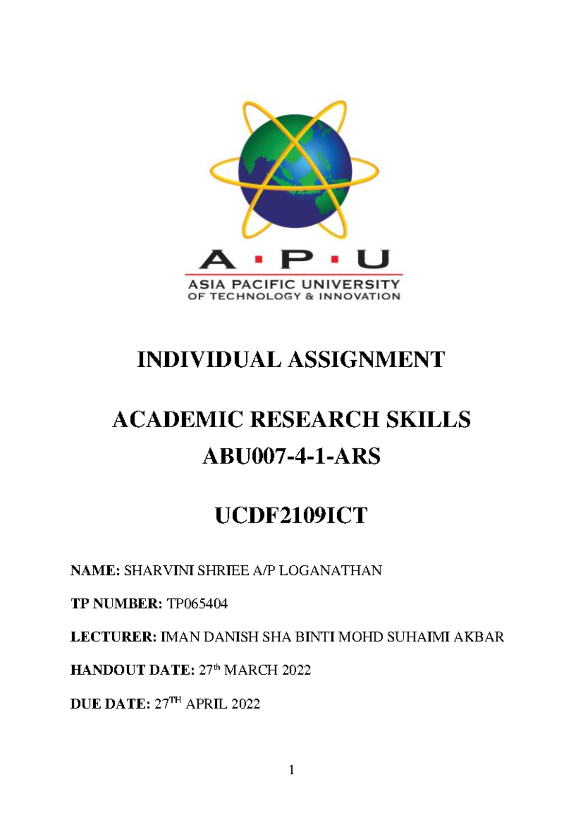 ABU007-4-1-ARS Academic Research Skills Assignment on Online Shopping ...