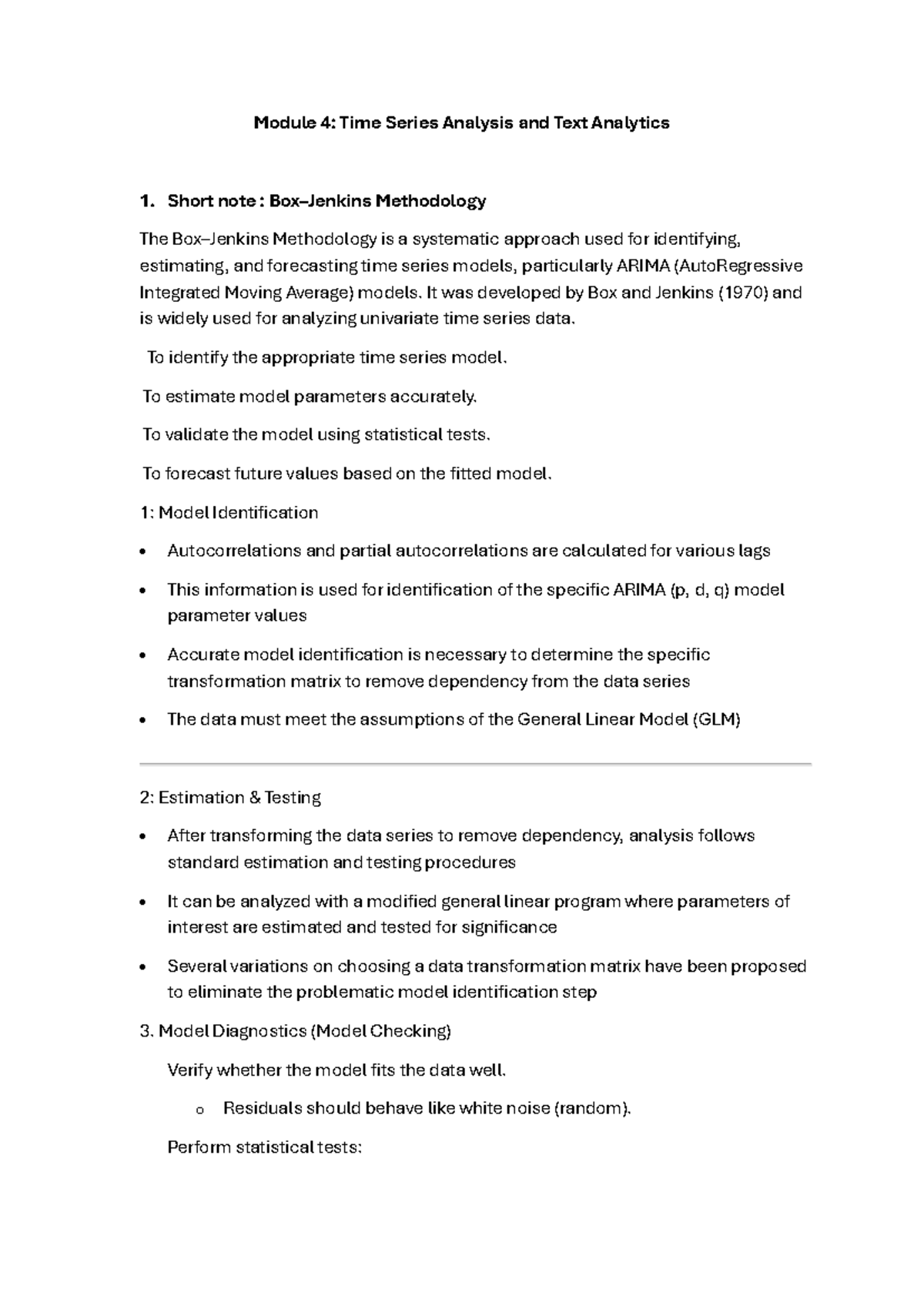 Module 4-6 DAV: Time Series & Text Analytics Methodology Notes - Studocu