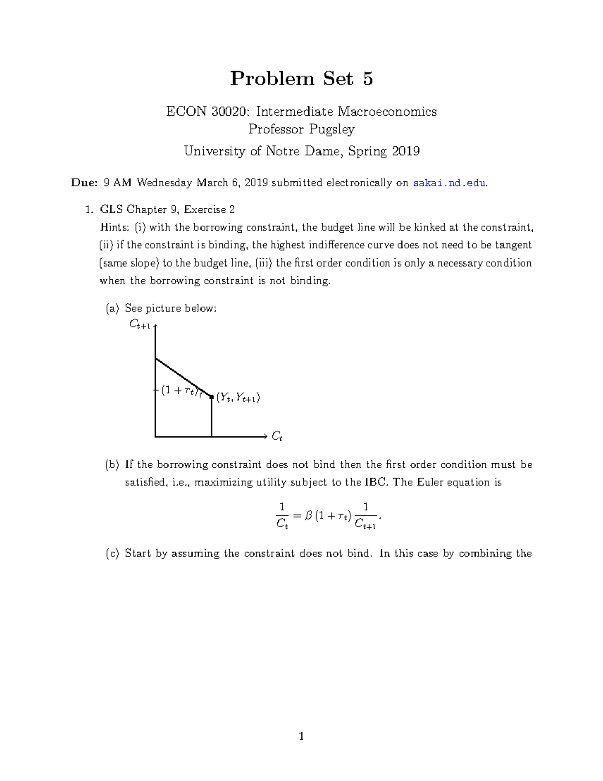 Ps5 spring 2019 solutions - Problem Set 5 ECON 30020: Intermediate ...