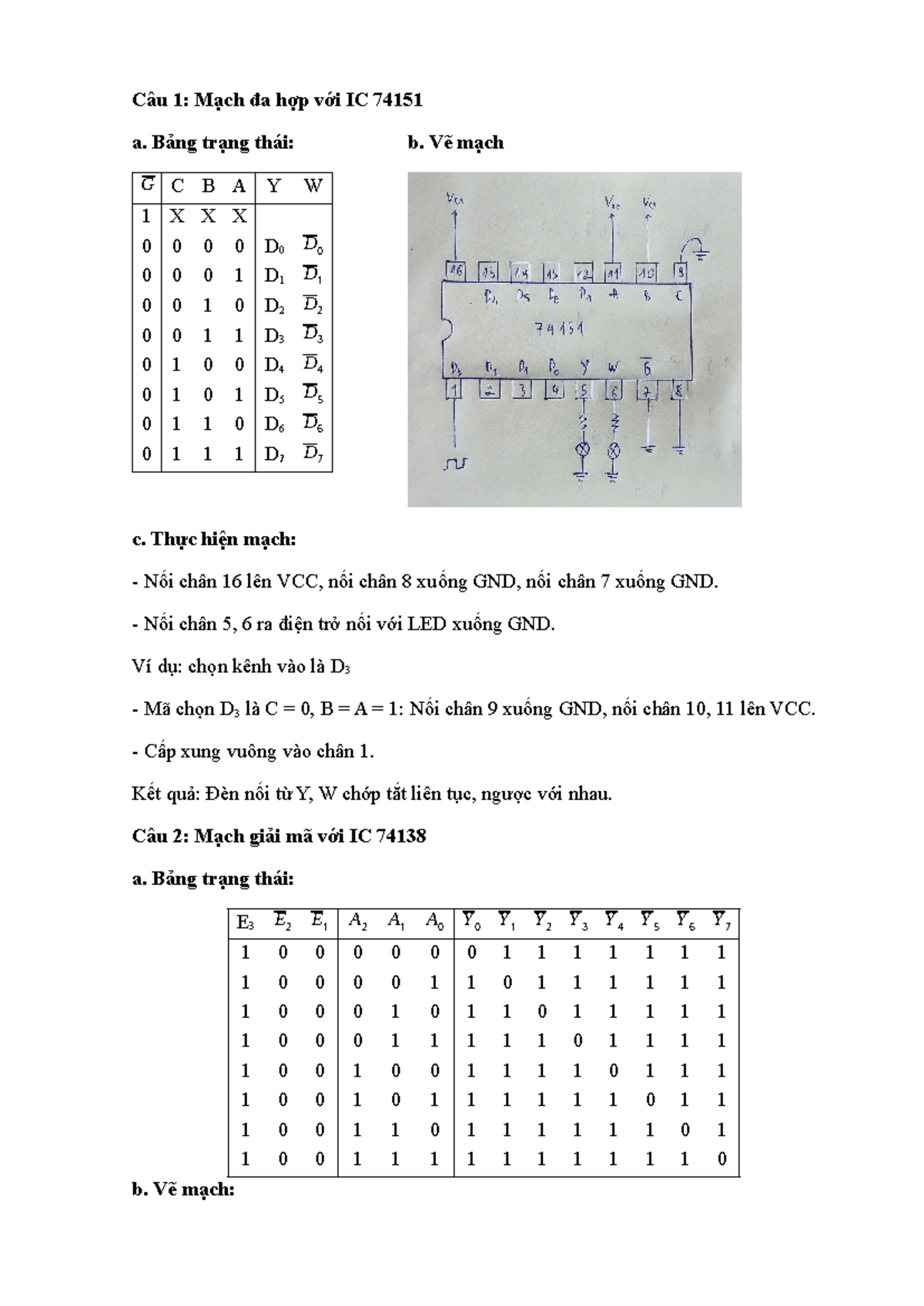 De4 Decoder Lecture Notes - 74151 & 74138 Circuit Design - Studocu