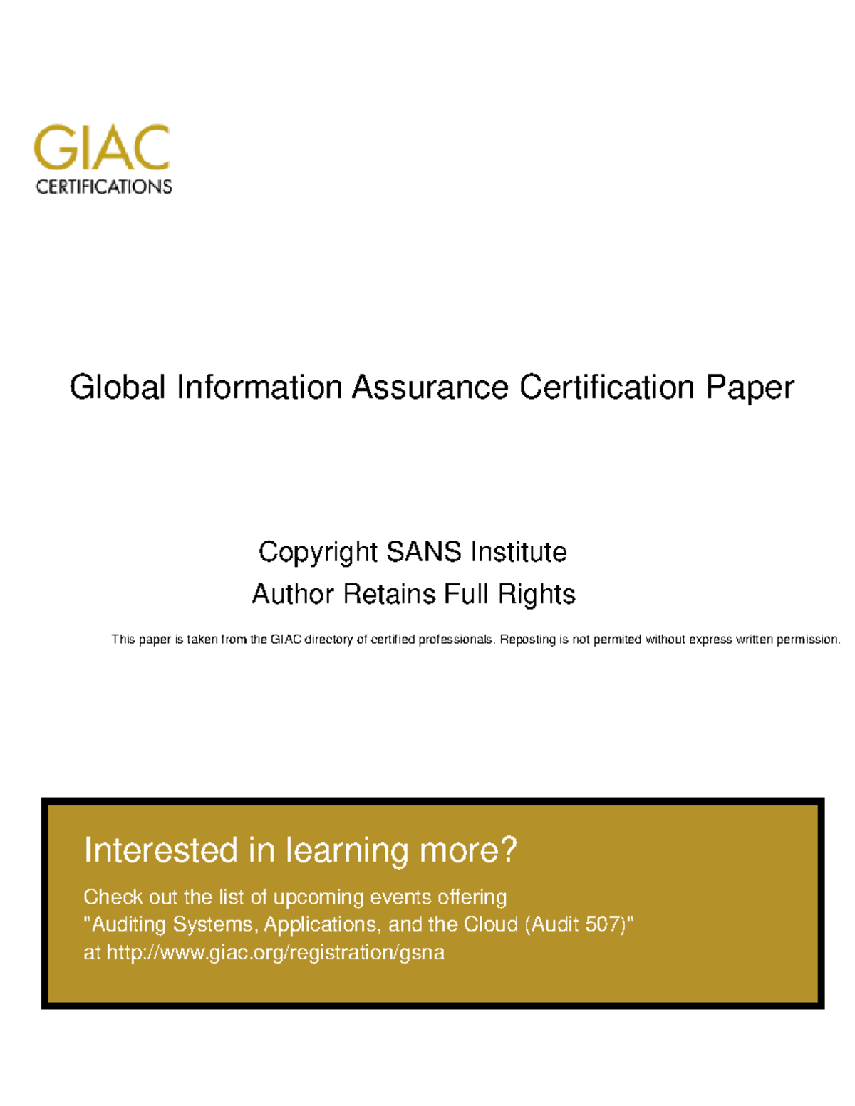 Auditing Data Center Access Control Systems: An Independent GSNA ...