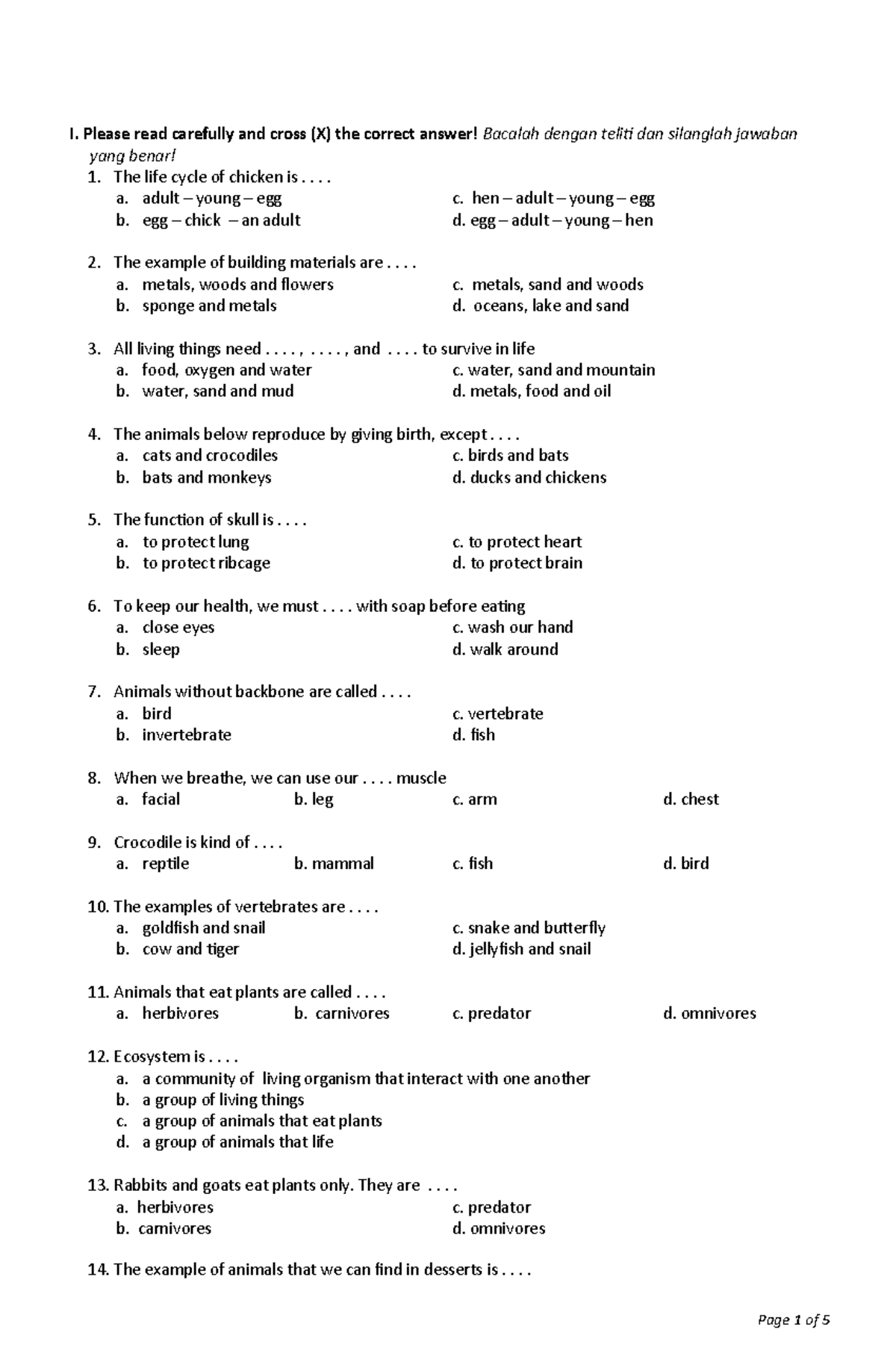 Quiz: Science Questions and Answers (Course Code: SCI101) - Studocu