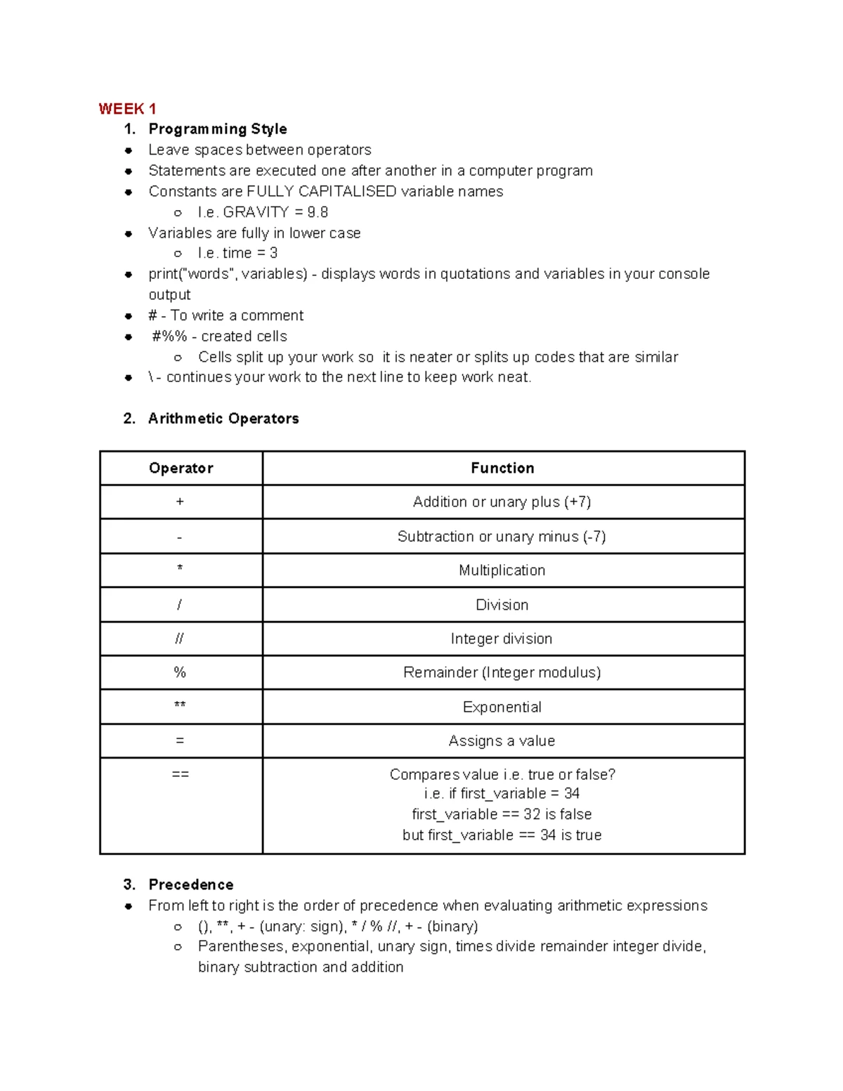 ENGG1811 Computing for Engineers: Lecture Notes on Programming Concepts ...