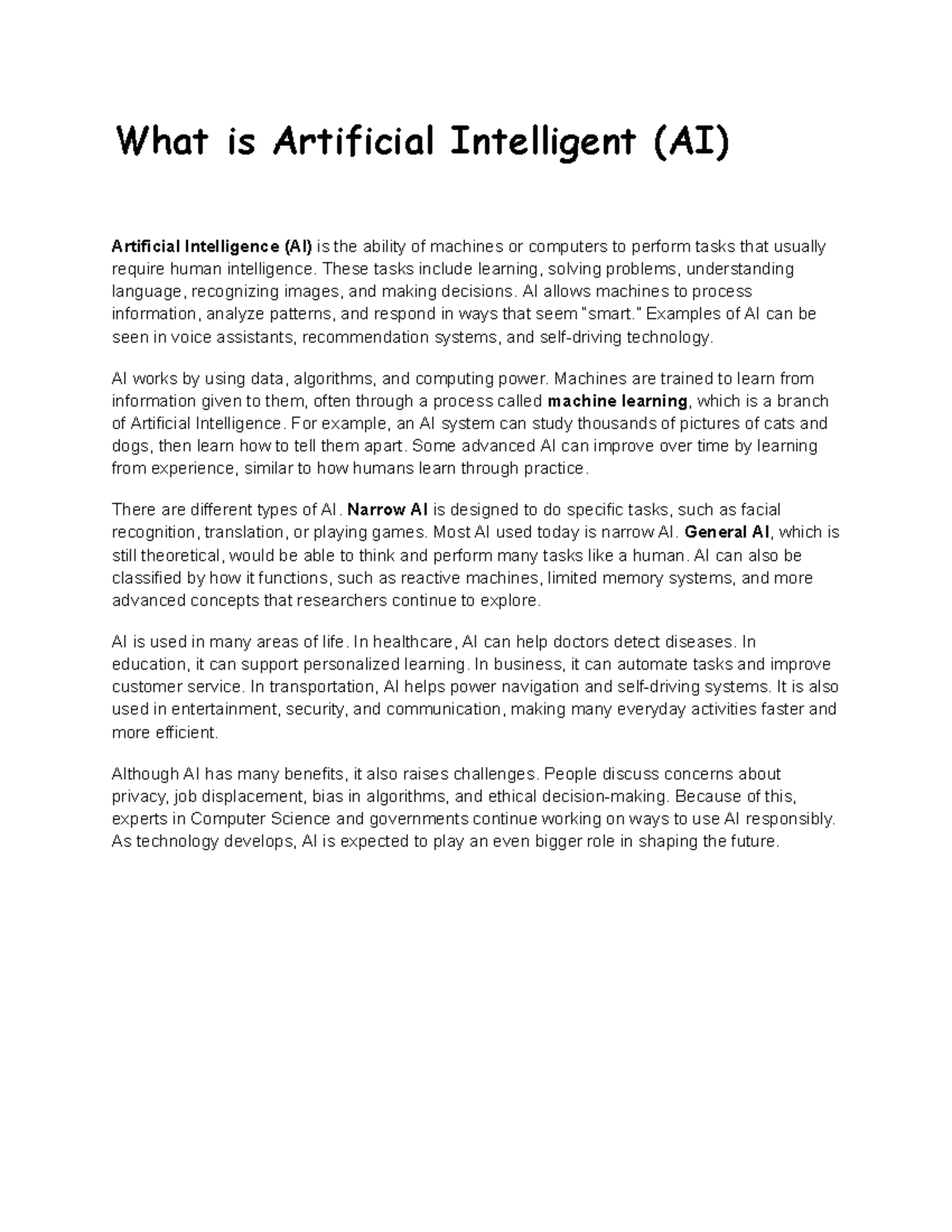AI Overview: Understanding Artificial Intelligence and Its Impact - Studocu