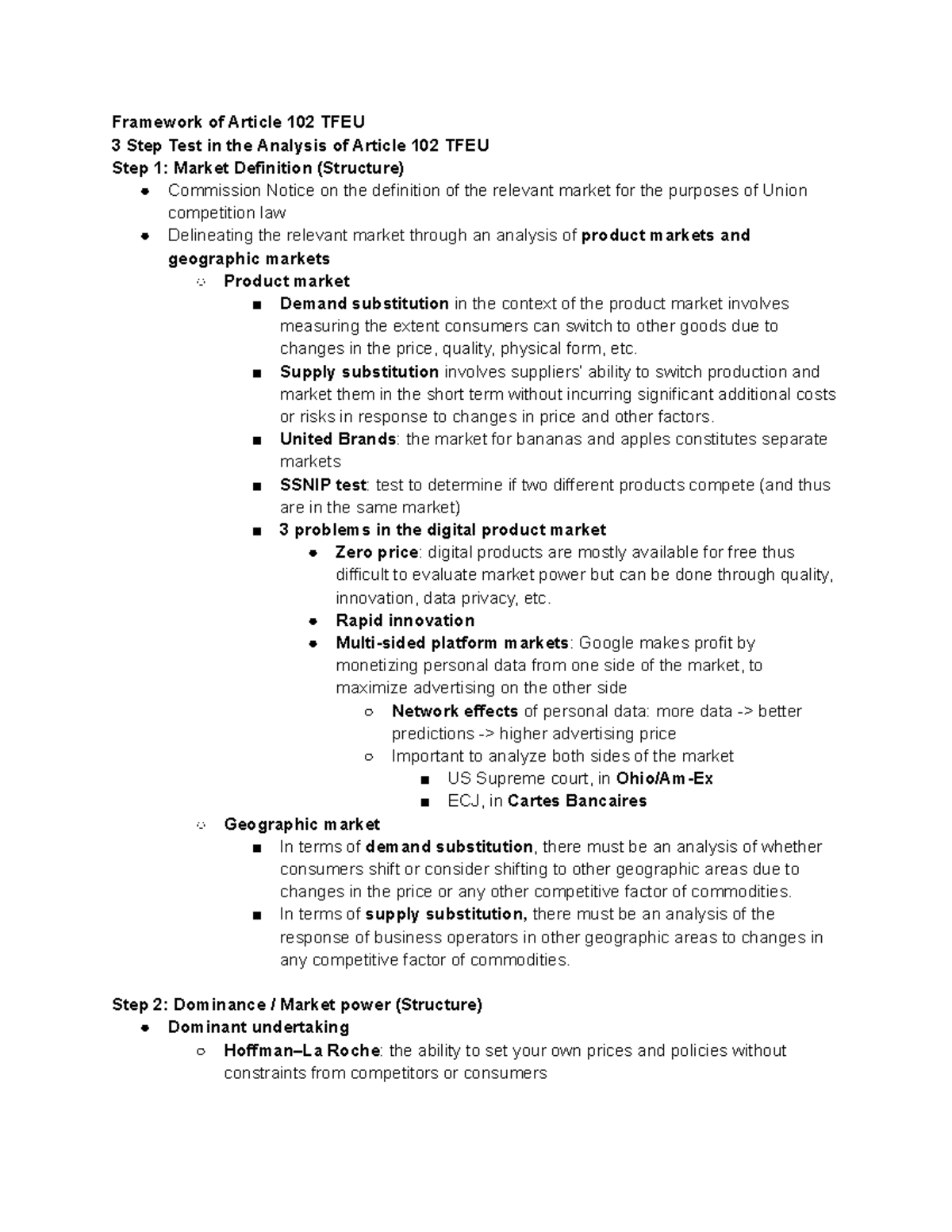Analysis of Article 102 TFEU: Dominance, Abuse & Justifications ...