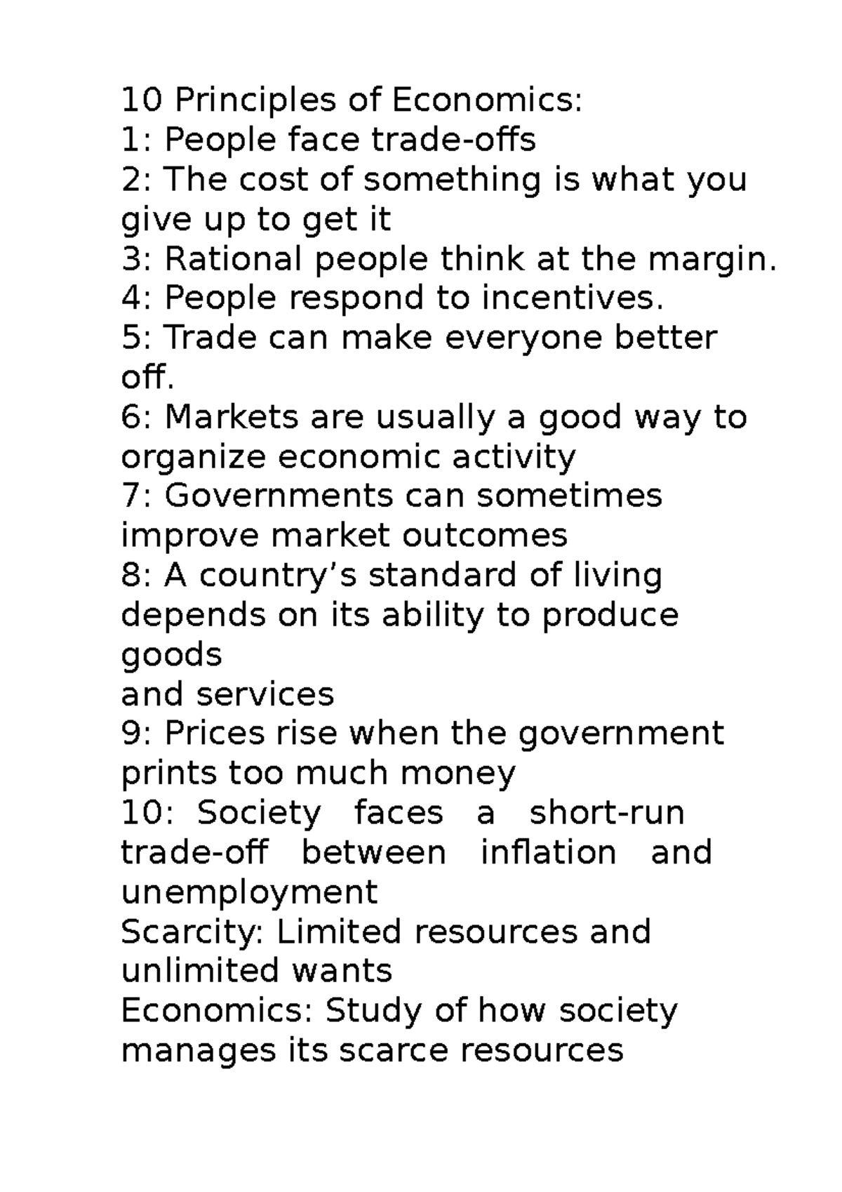 10 Principles of Economics econ - 10 Principles of Economics
