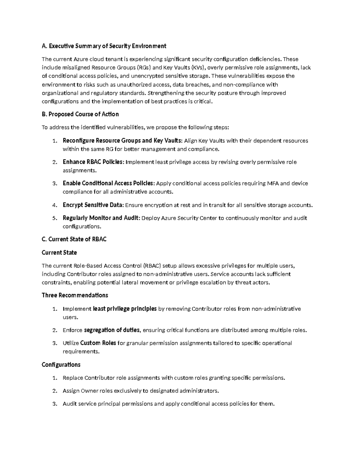 Cloud Security Paper - A. Executive Summary of Security Environment The ...