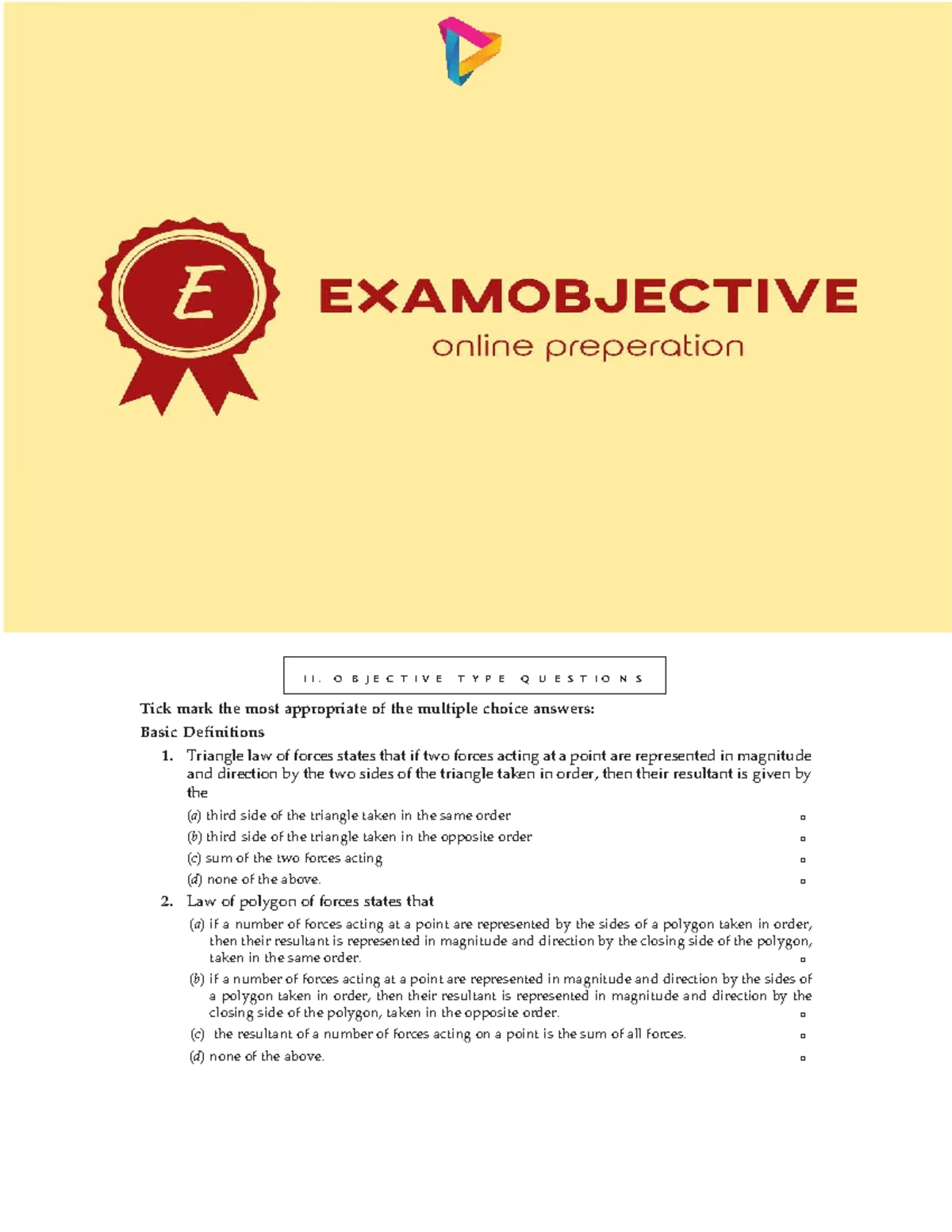 MECHANICAL ENGINEERING (OBJECTIVE TYPE) - Design Questions & Answers ...