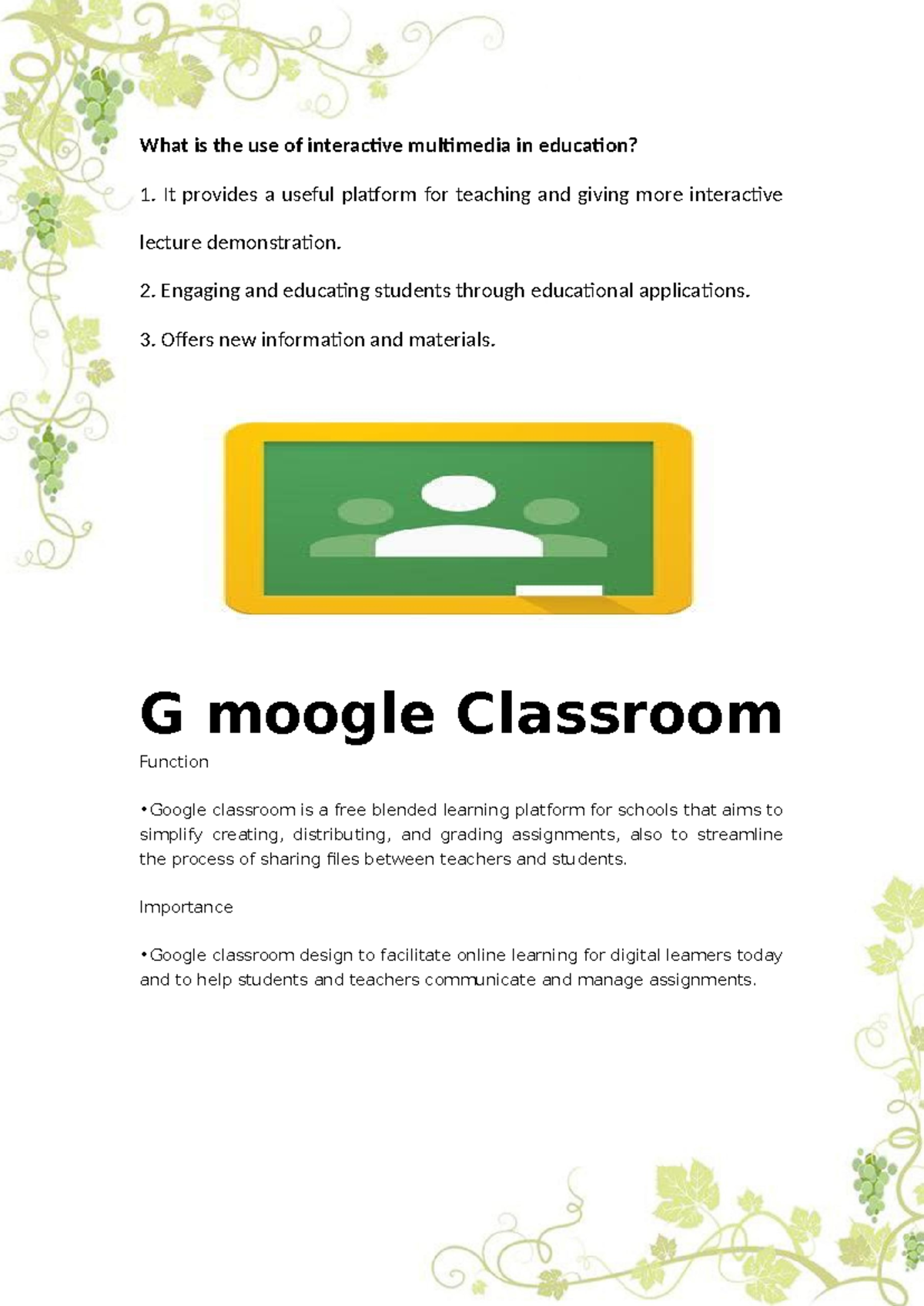 Grapes-WPS Office - N/a - What is the use of interactive multimedia in ...