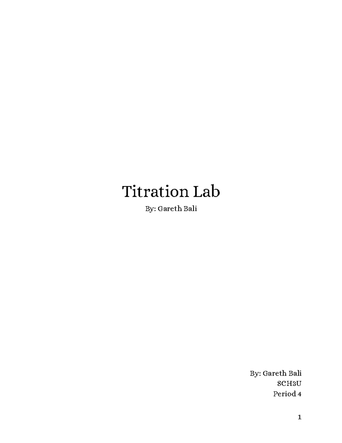 Titration Lab Report: Determining HCl Concentration - SCH3U - Studocu