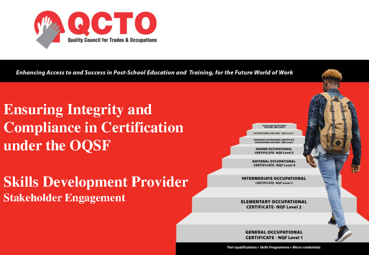 QCTO Certification - Class Notes for Skills Development Provider ...