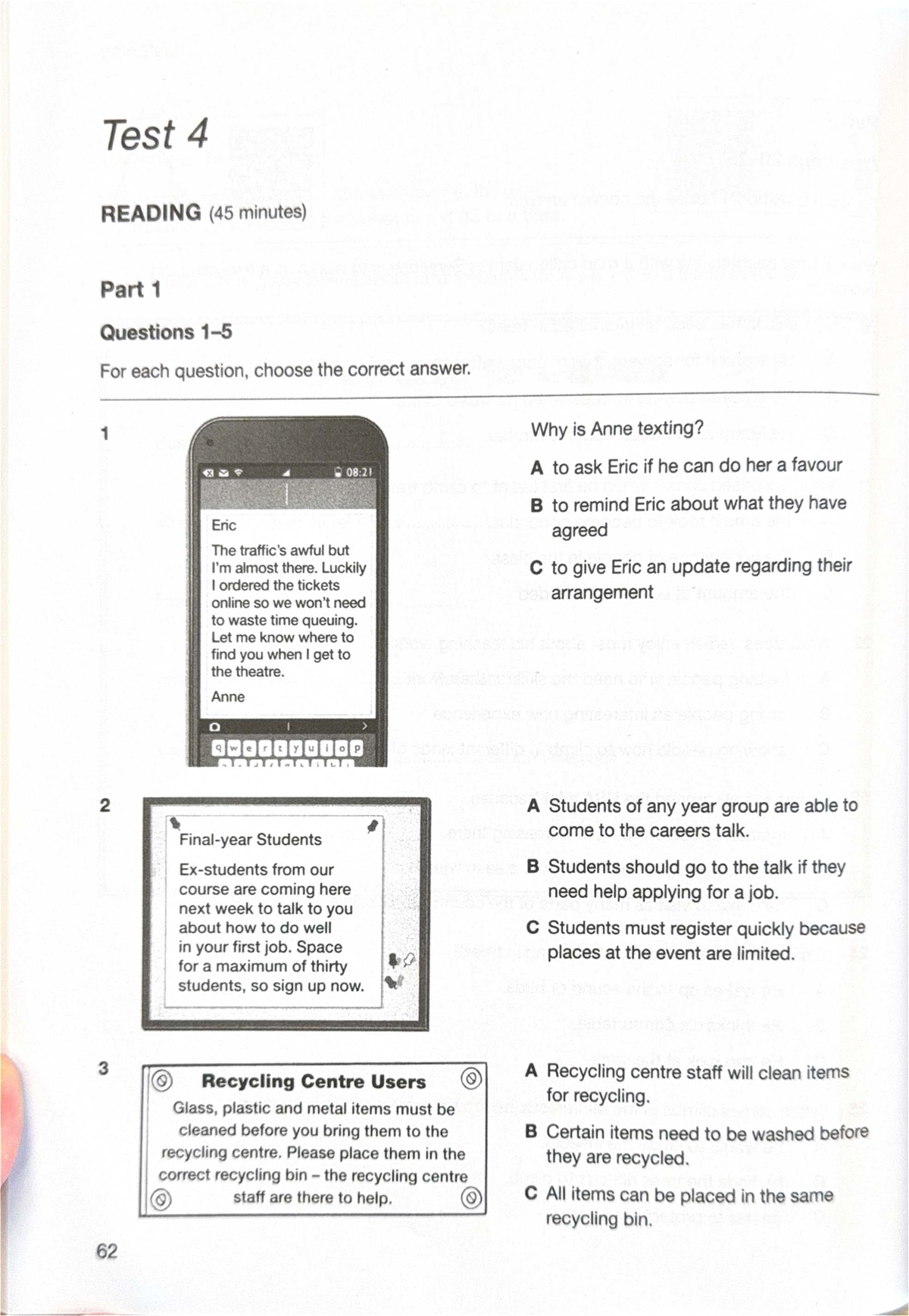 Test 4 READING & WRITING Practice Questions and Answers - Studocu