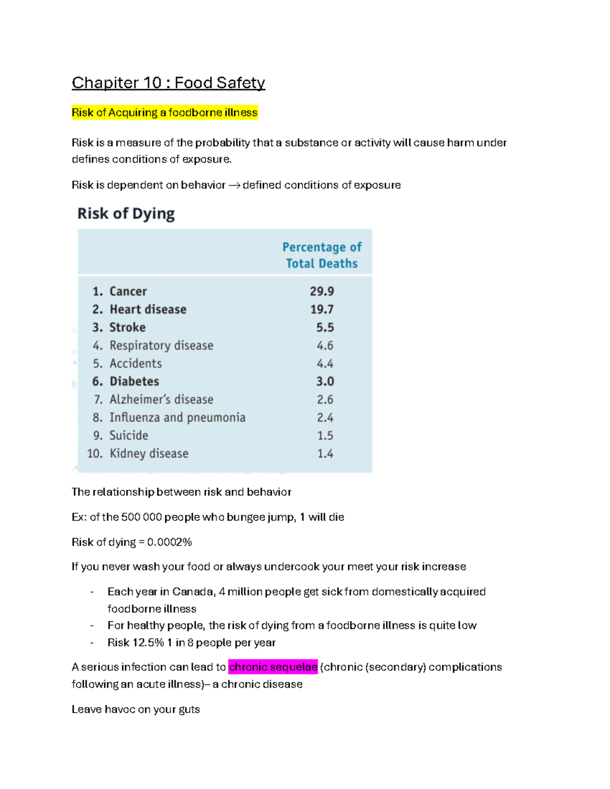 Chapter 10: Food Safety - Understanding Risks and Pathogens - Studocu