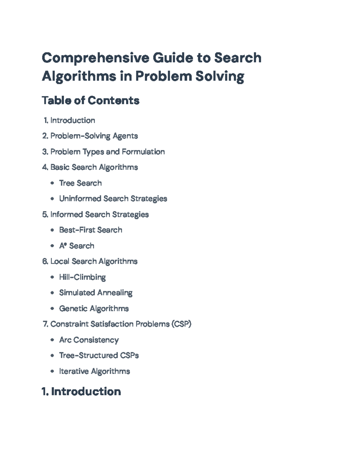 Comprehensive Overview of Search Algorithms in AI Problem-Solving ...