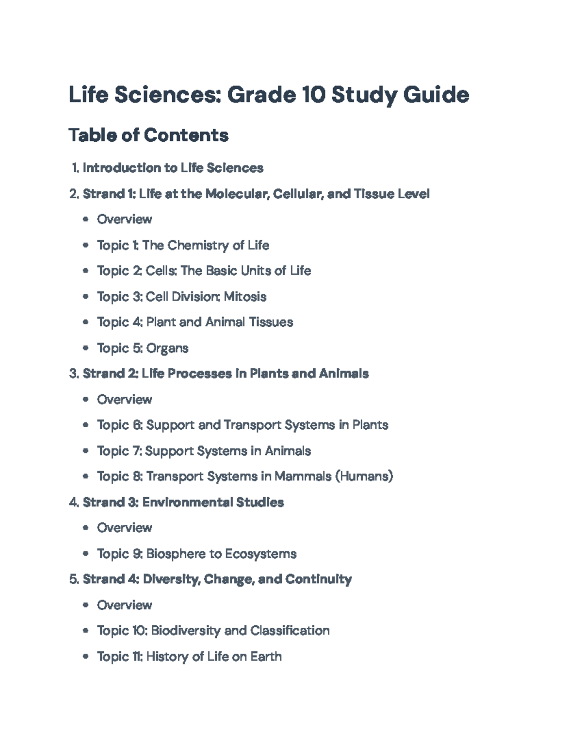 Grade 10 Life Sciences Study Guide: Essential Concepts & Assessments ...