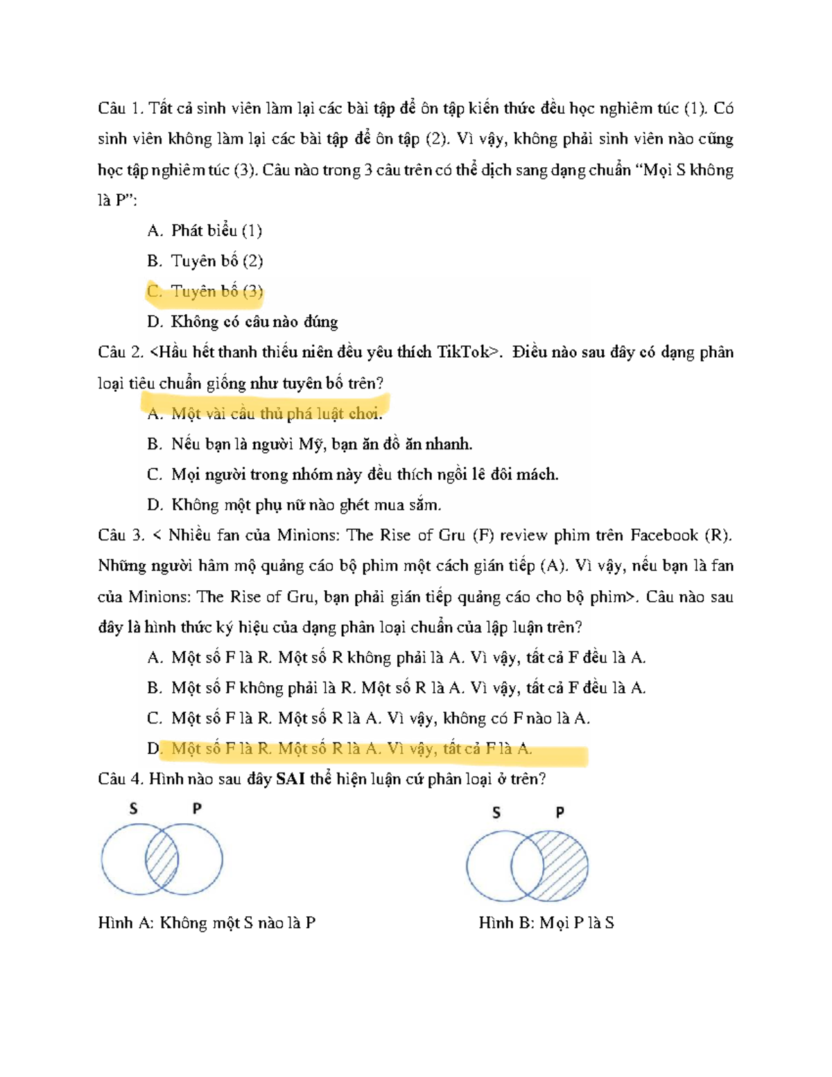 On tap phần trắc nghiệm - TDBL: Ôn tập kiến thức và lý thuyết - Studocu