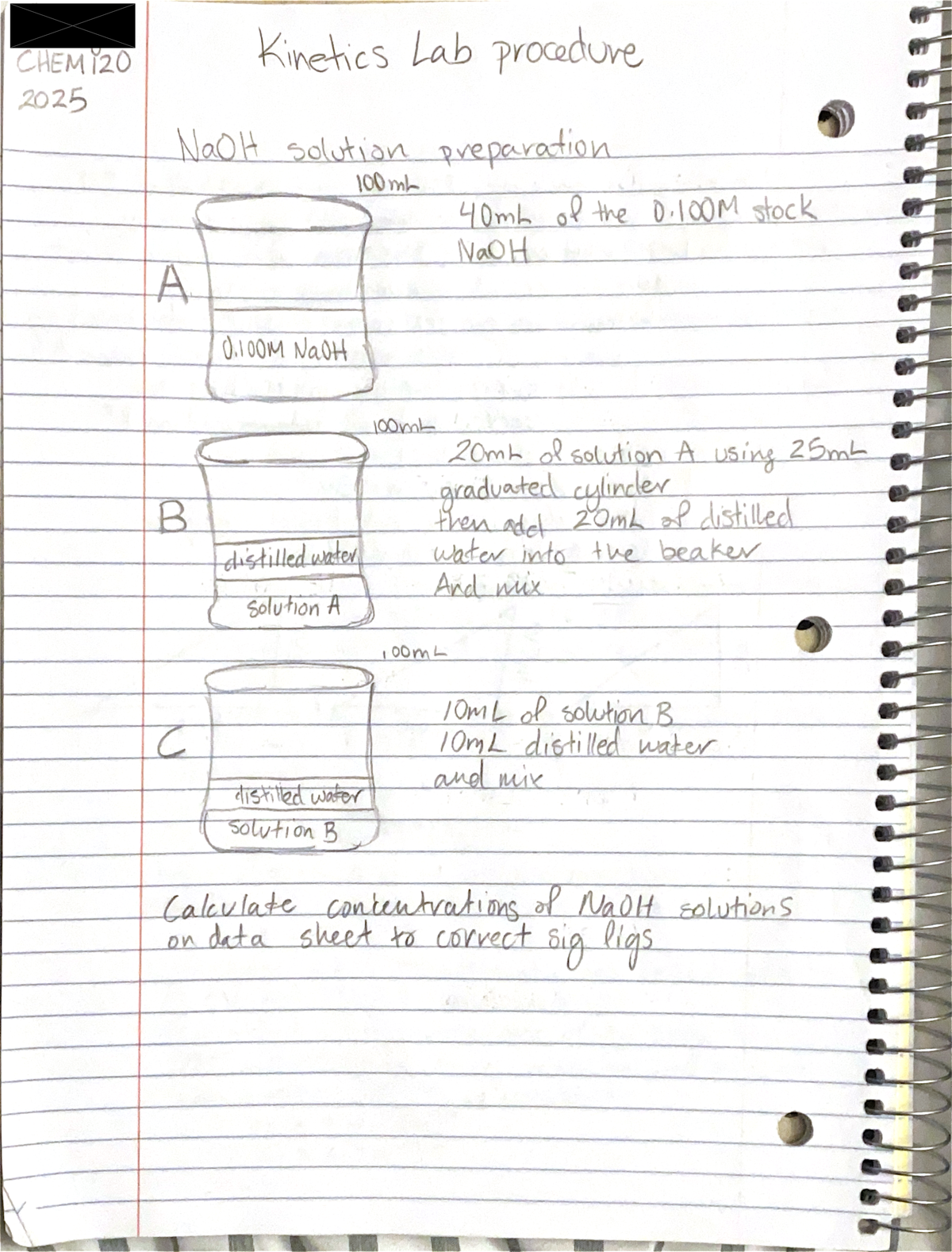 Kinetics Lab procedure - CHEM 120 - Studocu