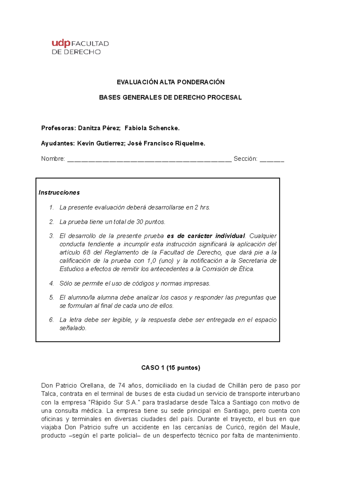EVALUACIÓN ALTA PONDERACIÓN DERECHO PROCESAL - EAP+2+2024 - Studocu