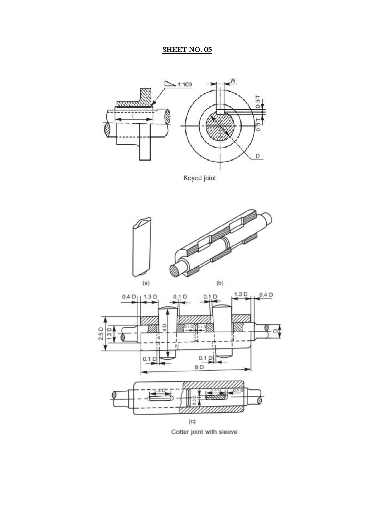 Sheet No. 05 - Keyed and Cotter Joint Details - Studocu
