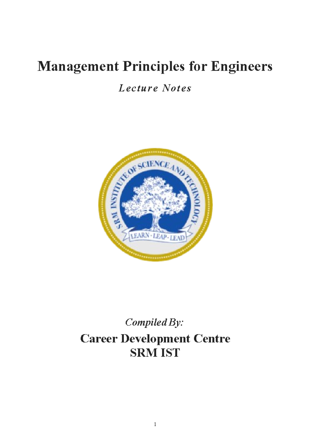 MPE UNIT 2 notes - Management Principles for Engineers Lecture Notes ...
