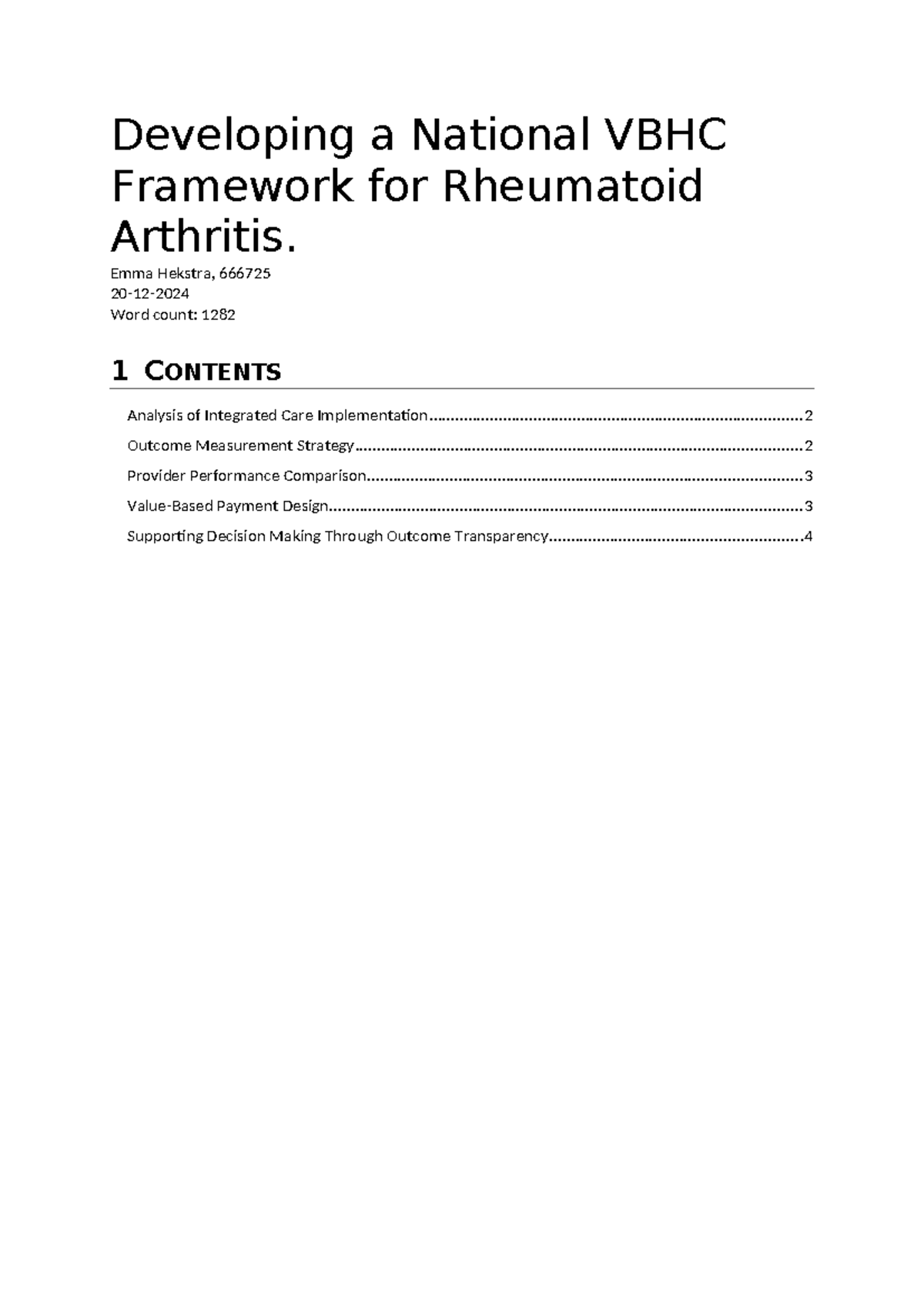 Developing a VBHC Framework for Rheumatoid Arthritis: Key Insights ...
