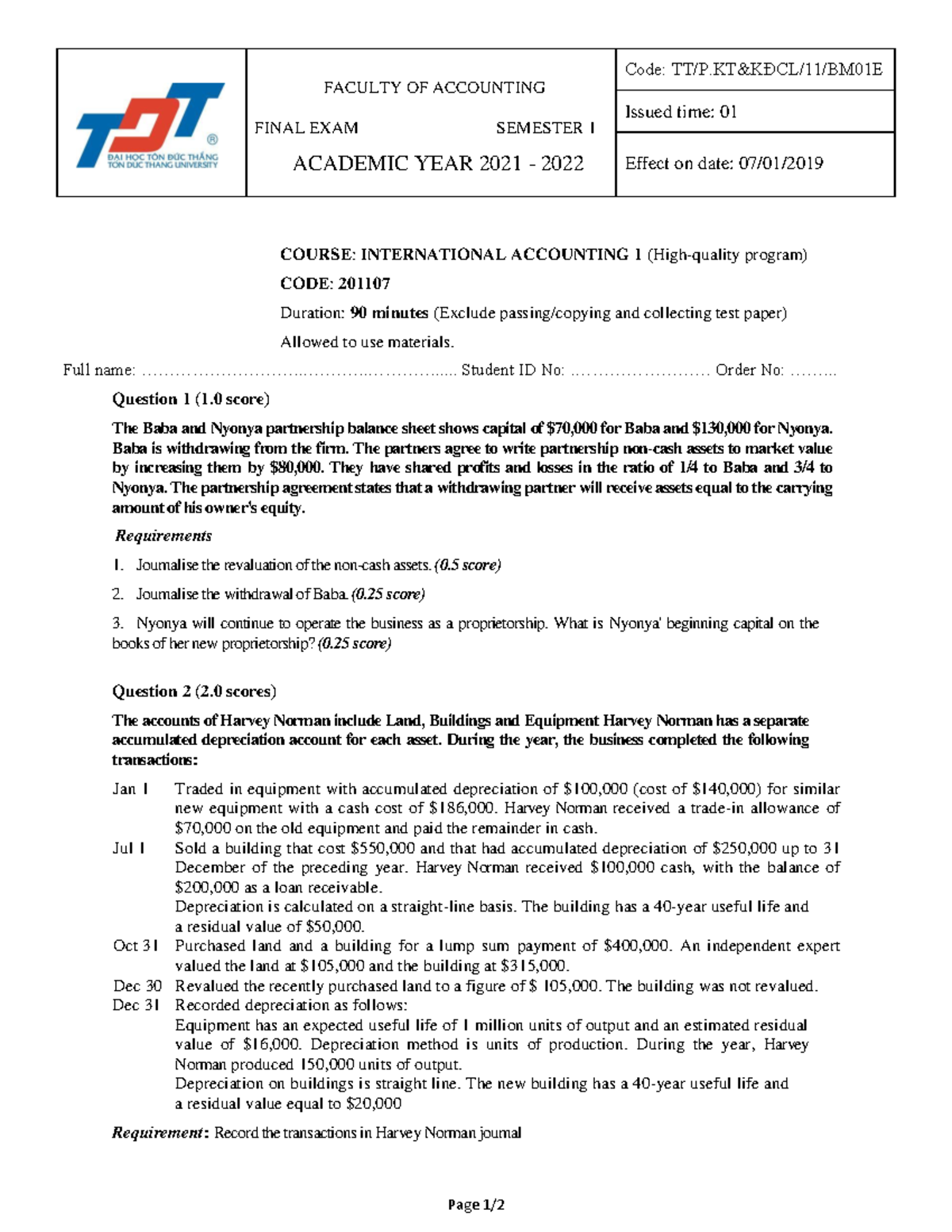 23 Kế-toán-quốc-tế-1 2011 07 CLC 07h30 10 - FACULTY OF ACCOUNTING FINAL ...