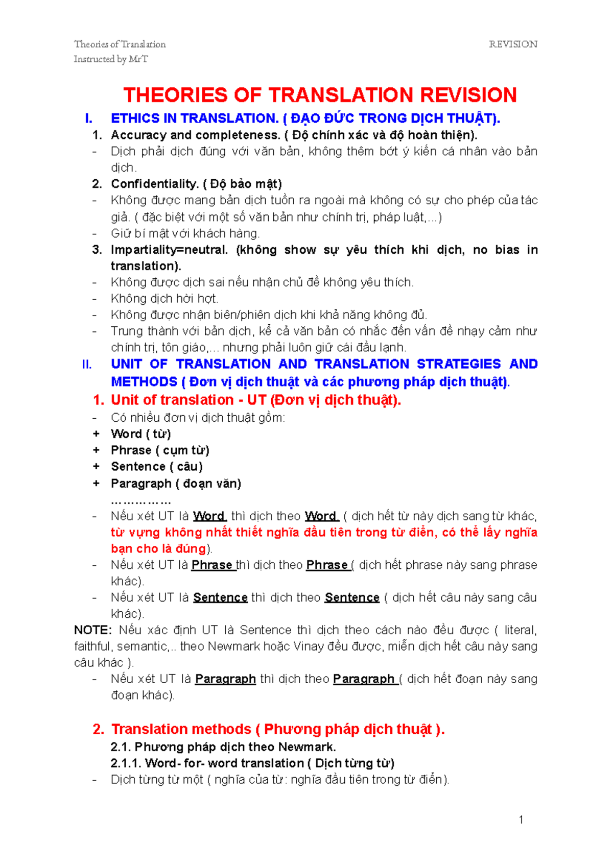 Theories of Translation Revision (ENG 102) - Studocu