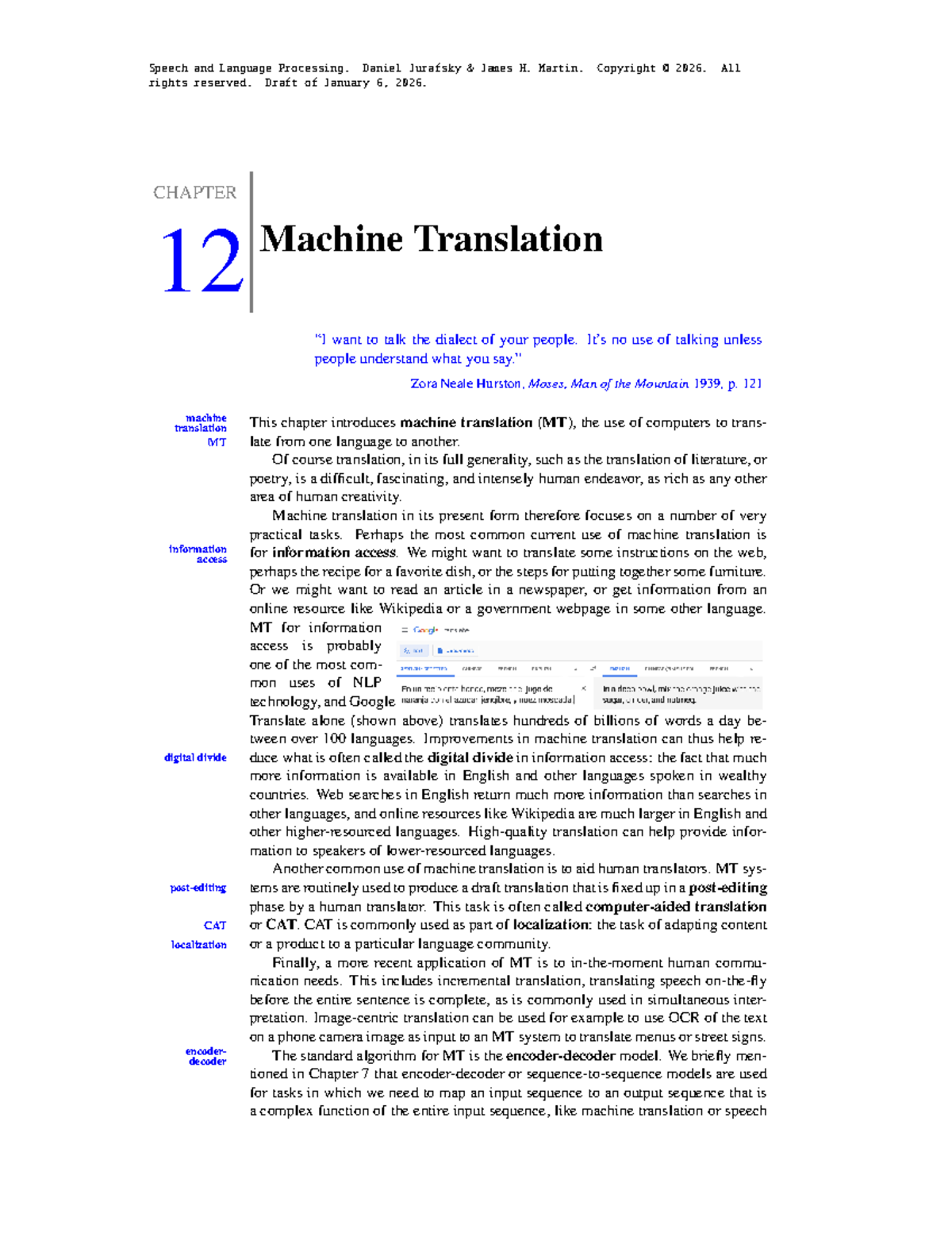 Chapter 12: Machine Translation Notes (Course Code: NLP 101) - Studocu
