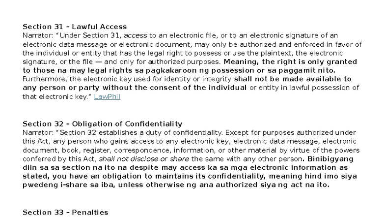 SEC 31-42 Script - Section 31 – Lawful Access Narrator: “Under Section ...