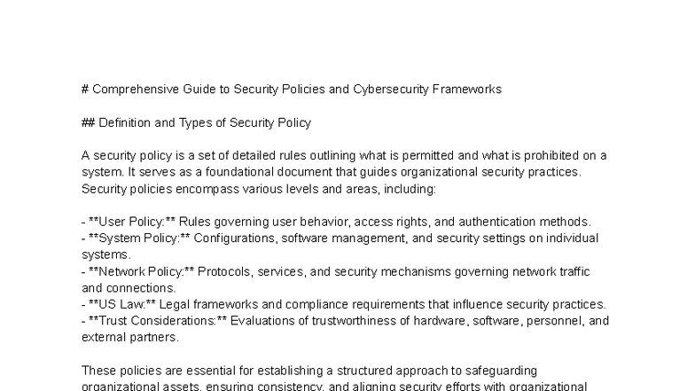 Comprehensive Guide to NIST Cybersecurity Framework and Policies - Studocu