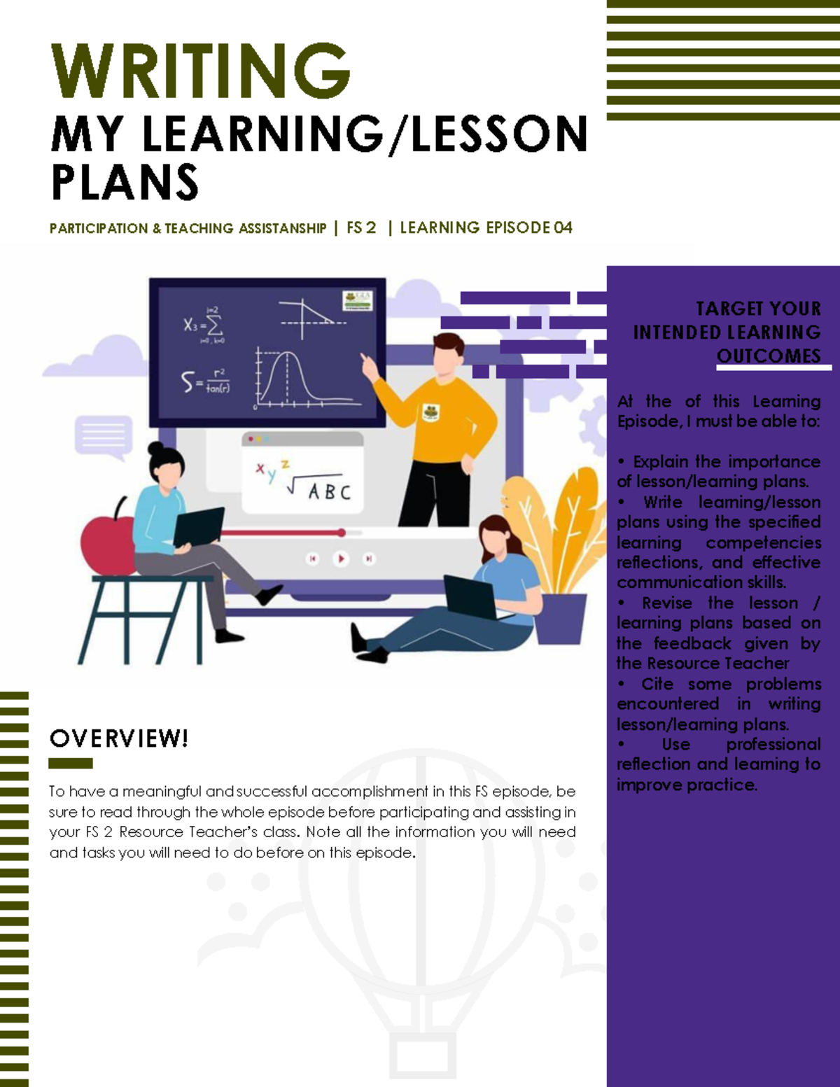 FS 2 Learning Episode 04: Crafting Effective Lesson Plans and Outcomes ...
