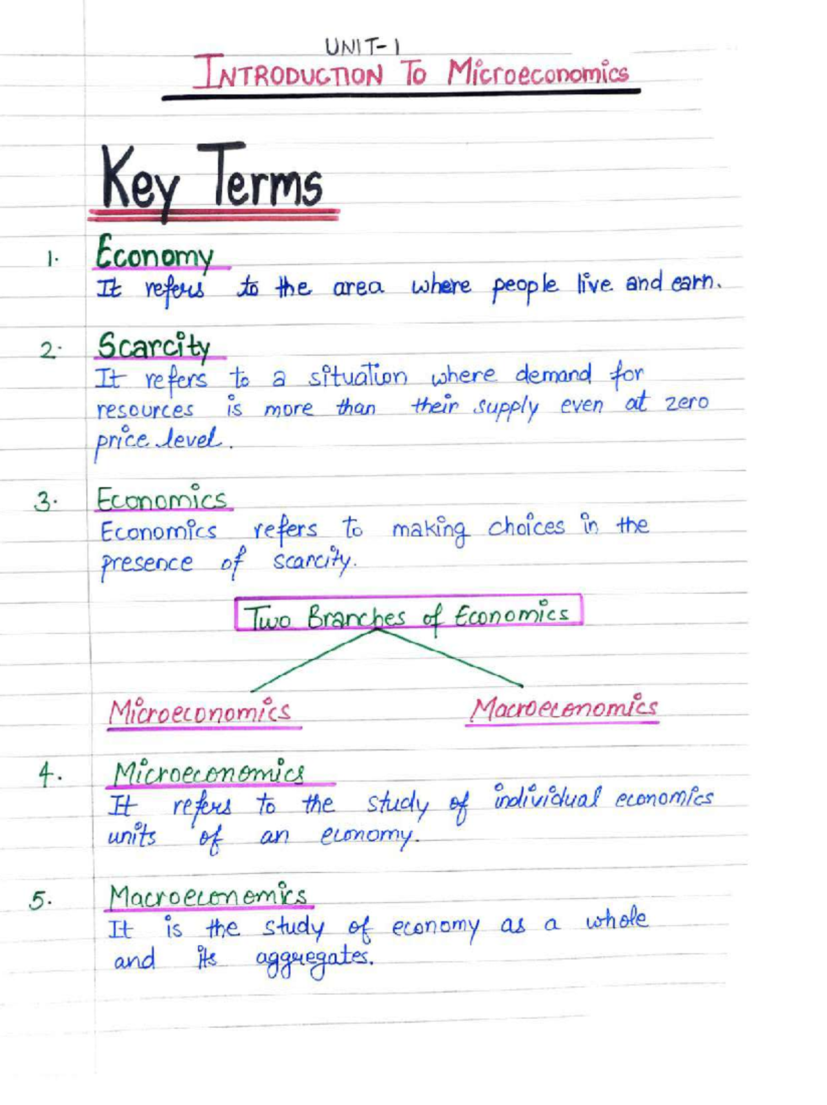 Microeconomics Lecture Notes: Introduction to Key Concepts - Studocu