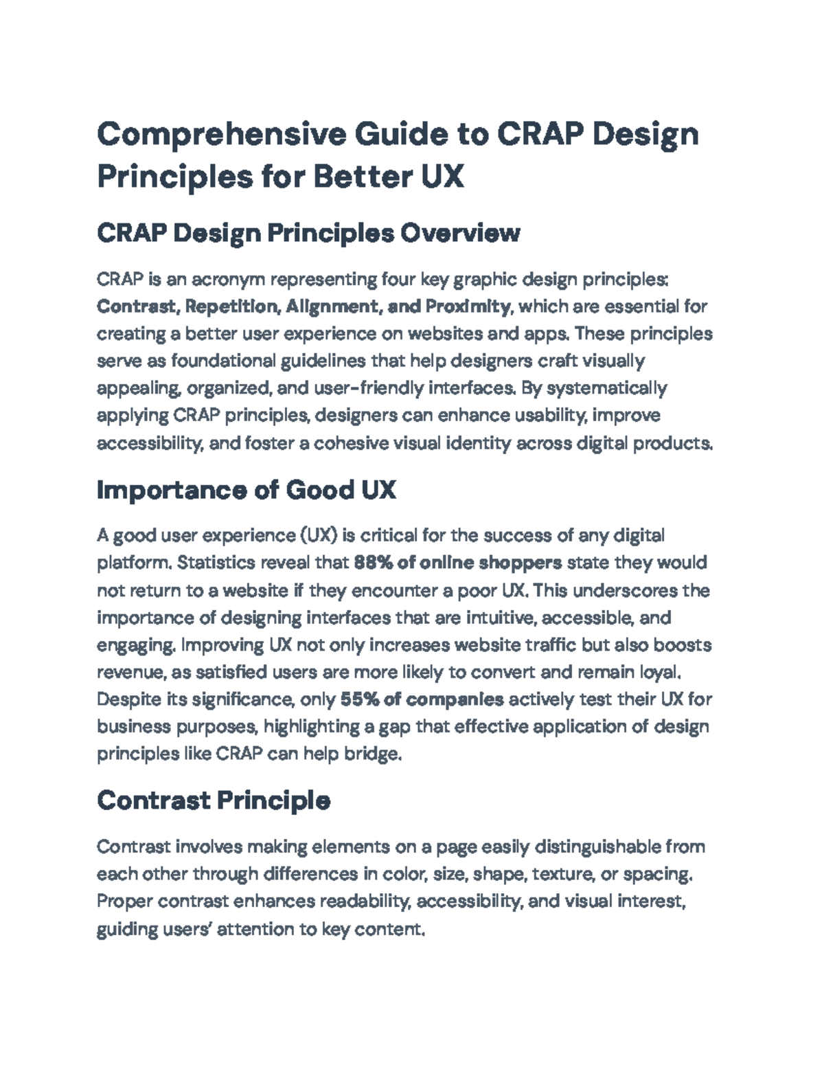 Comprehensive Guide to CRAP Design Principles for Enhanced UX - Studocu