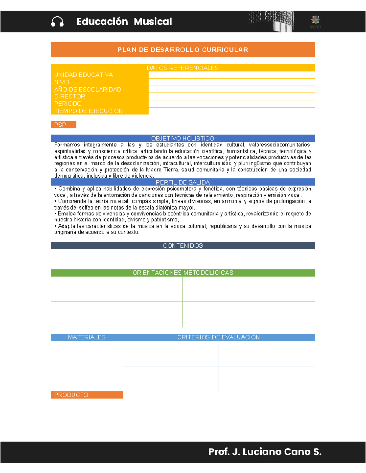 Modelo DE PDC. - 2023 - PLAN DE DESARROLLO CURRICULAR DATOS ...