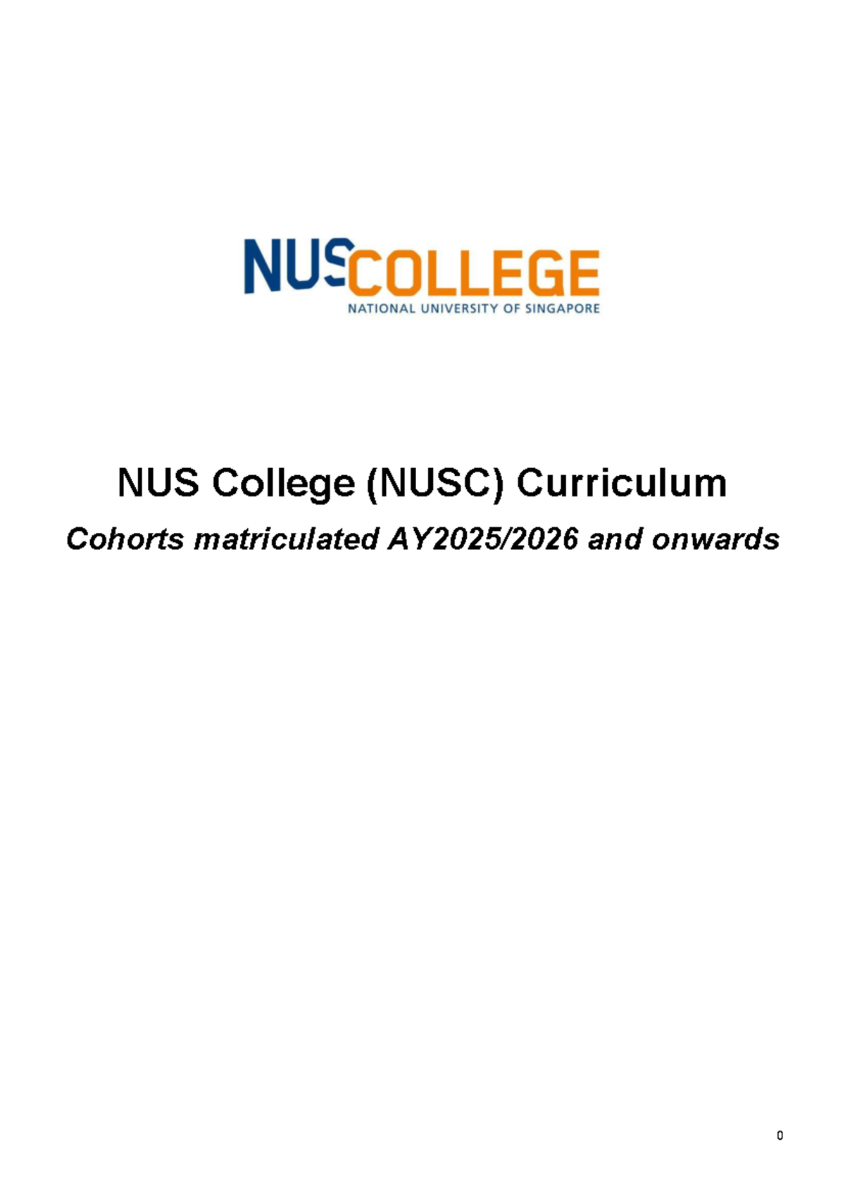 NUSC Curriculum Overview and Academic Roadmap Guide - Studocu