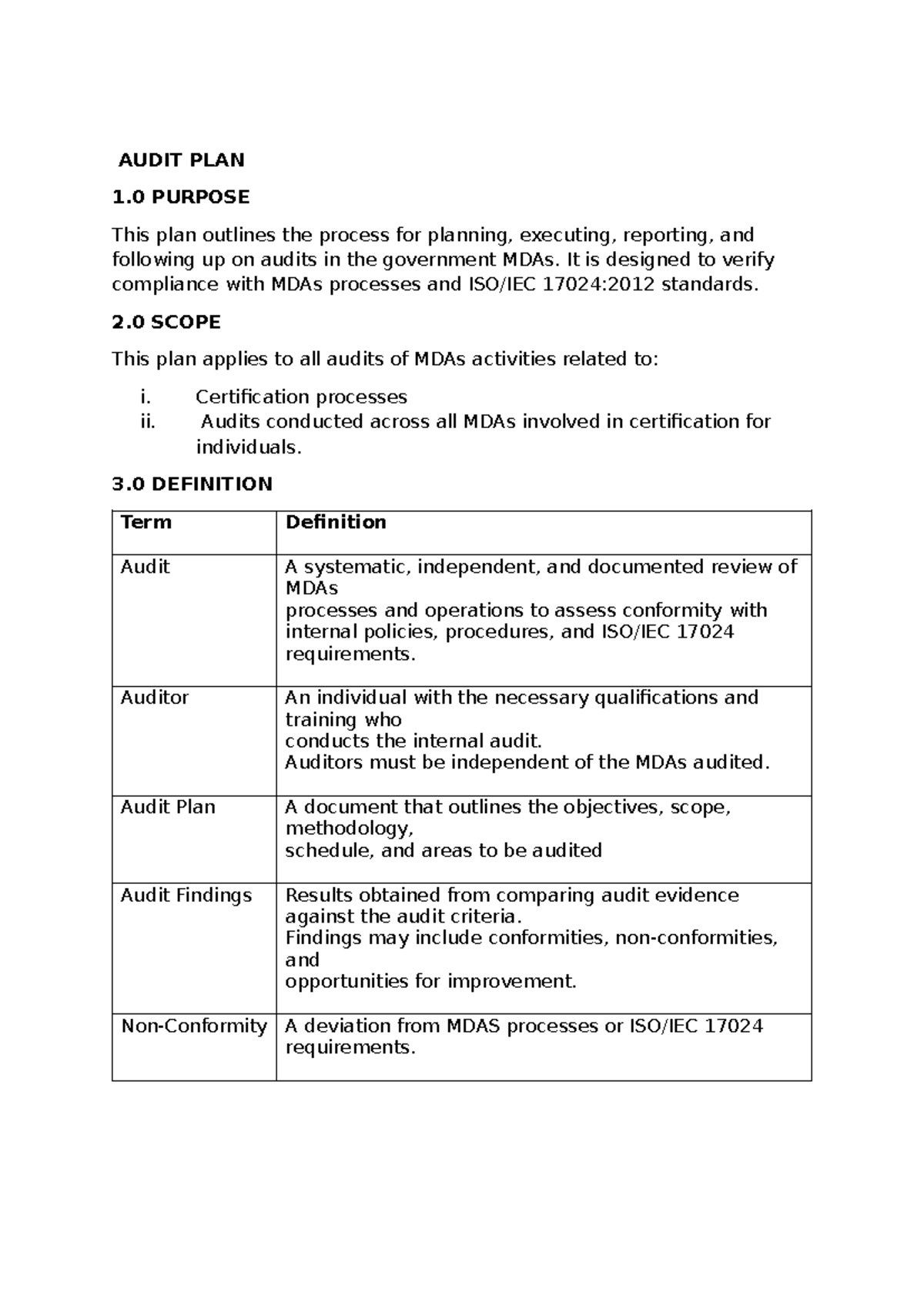 Audit Plan 2026: Comprehensive Guide for MDAs Compliance - Studocu