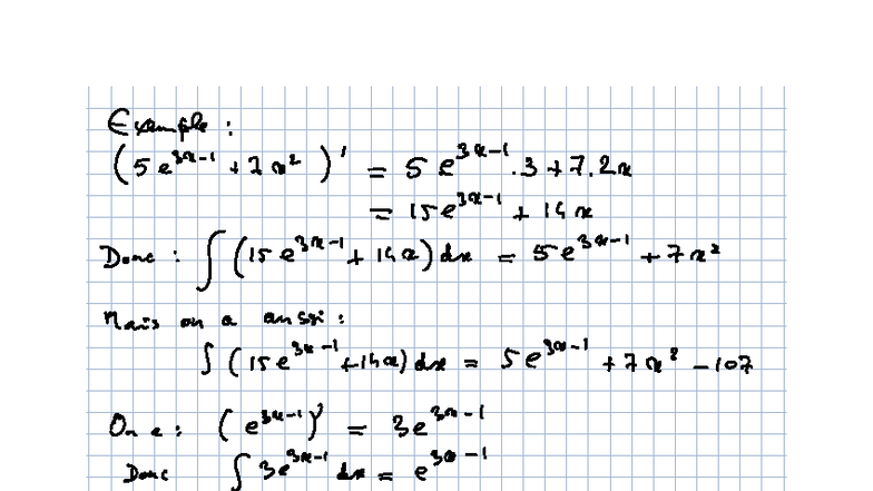 Cours 1 - Notes sur les Primitives et Intégrales - Studocu