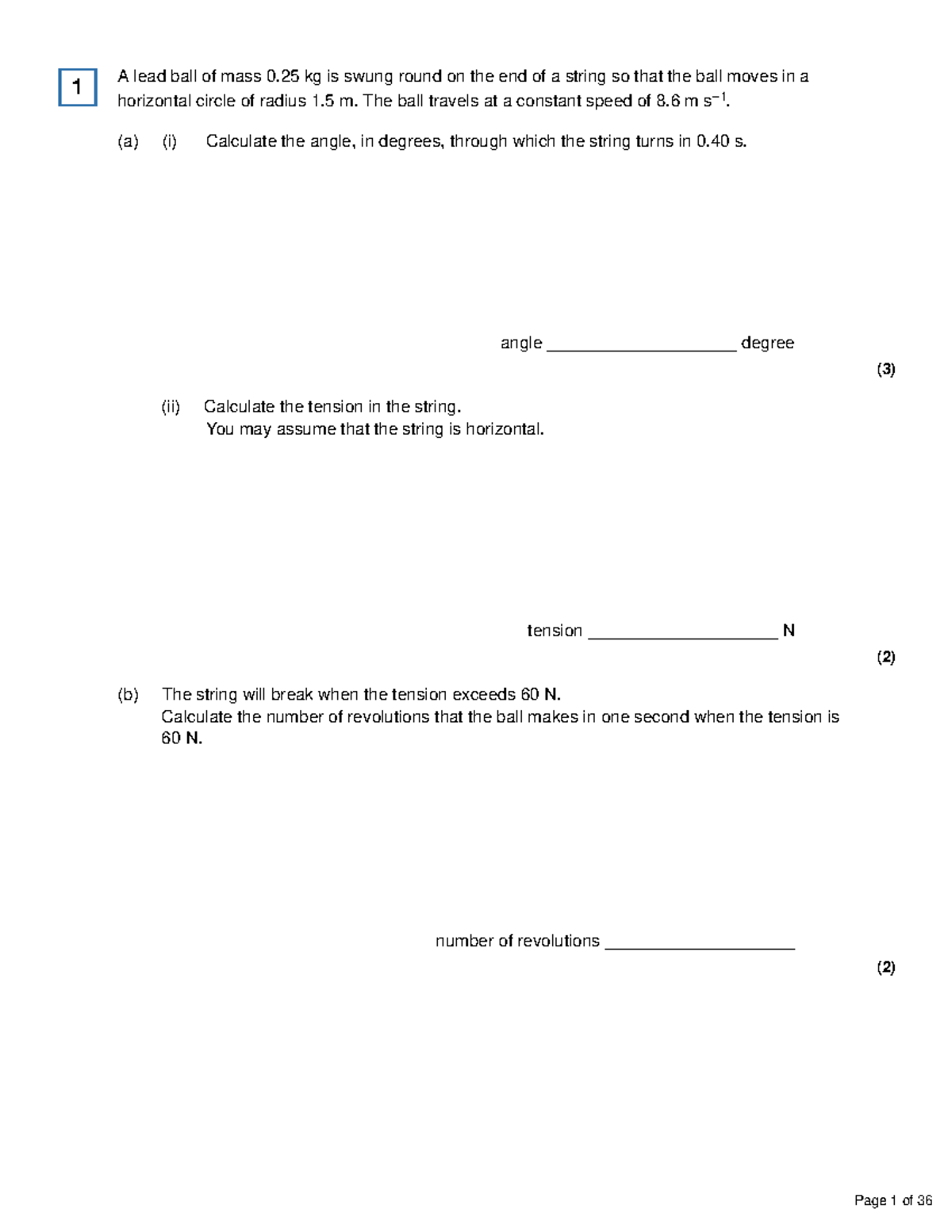 Physics 101: Circular Motion and Simple Harmonic Motion Exam Notes ...