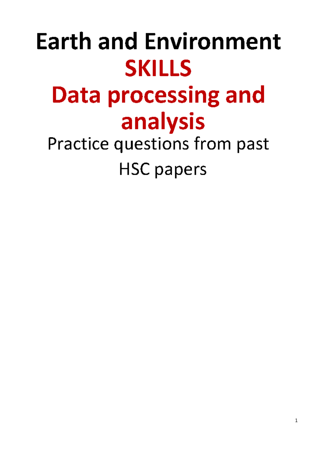 EES HSC Skills Practice Questions: Earth & Environment 2001-2010 - Studocu