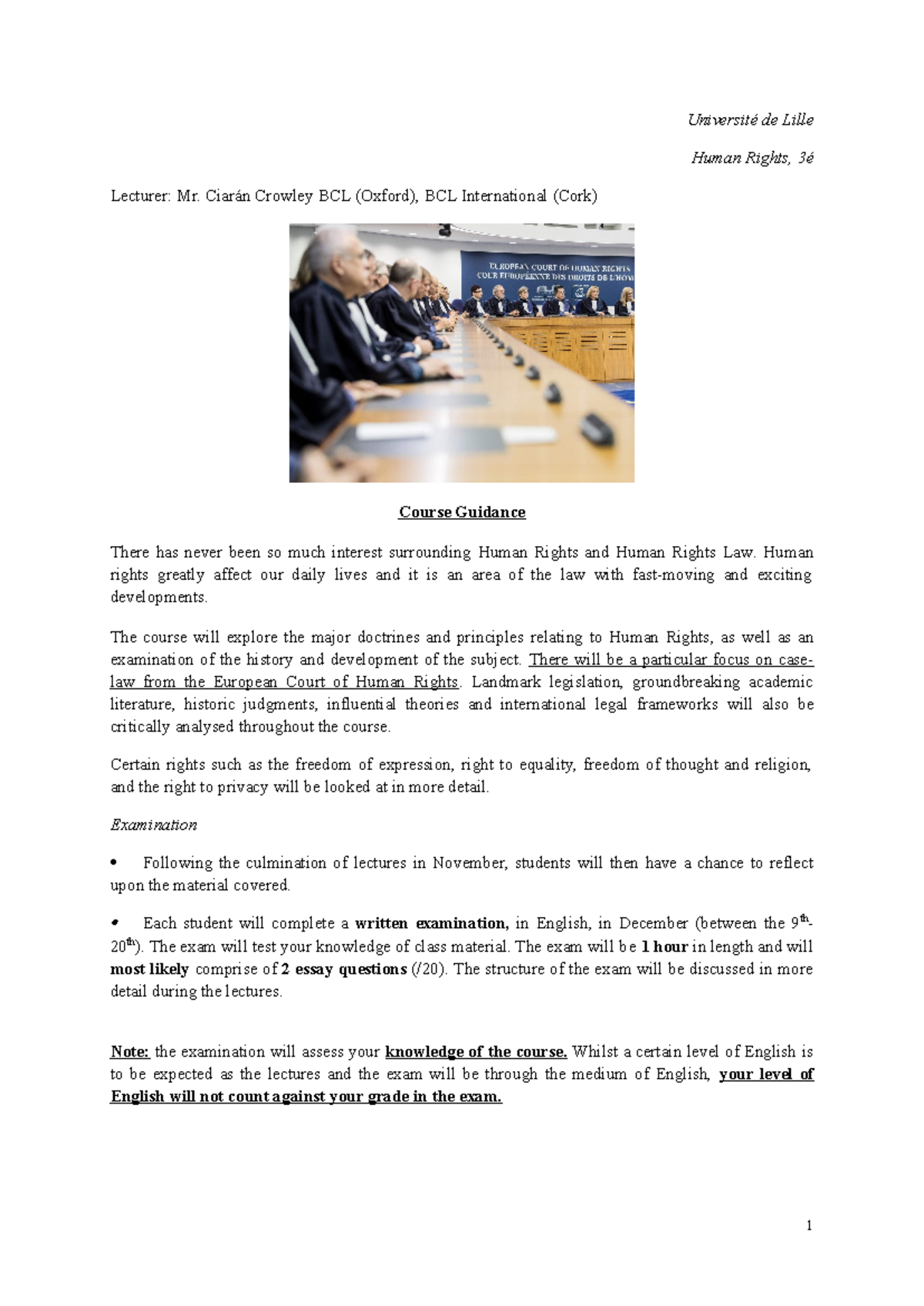 Human Rights (3é) Course Outline & Exam Preparation Guide - Studocu