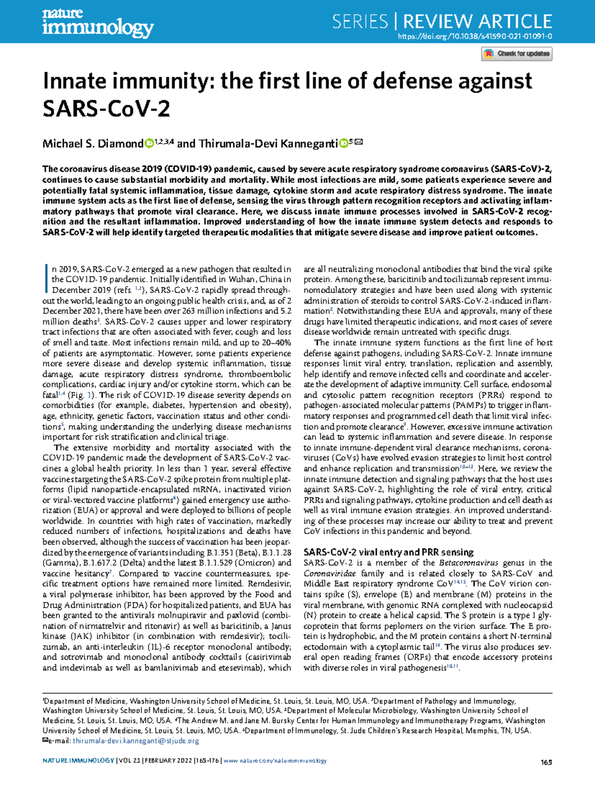 Innate Immunity Mechanisms in SARS-CoV-2 Defense Strategies: A Review ...